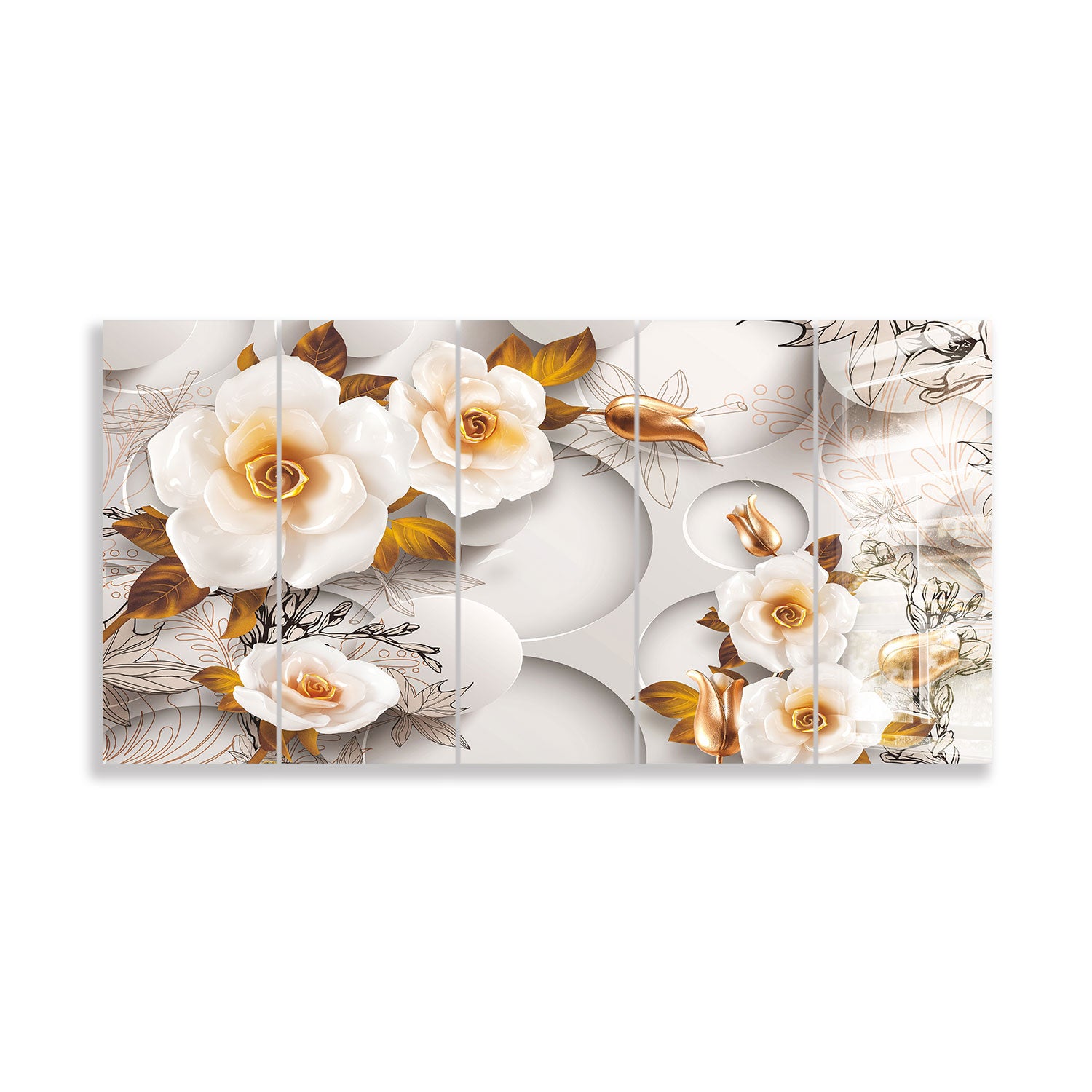 White Gold Roses - Premium Artificial Silk Roses for Home Decor, Wedding Bouquets & Romantic Gifts