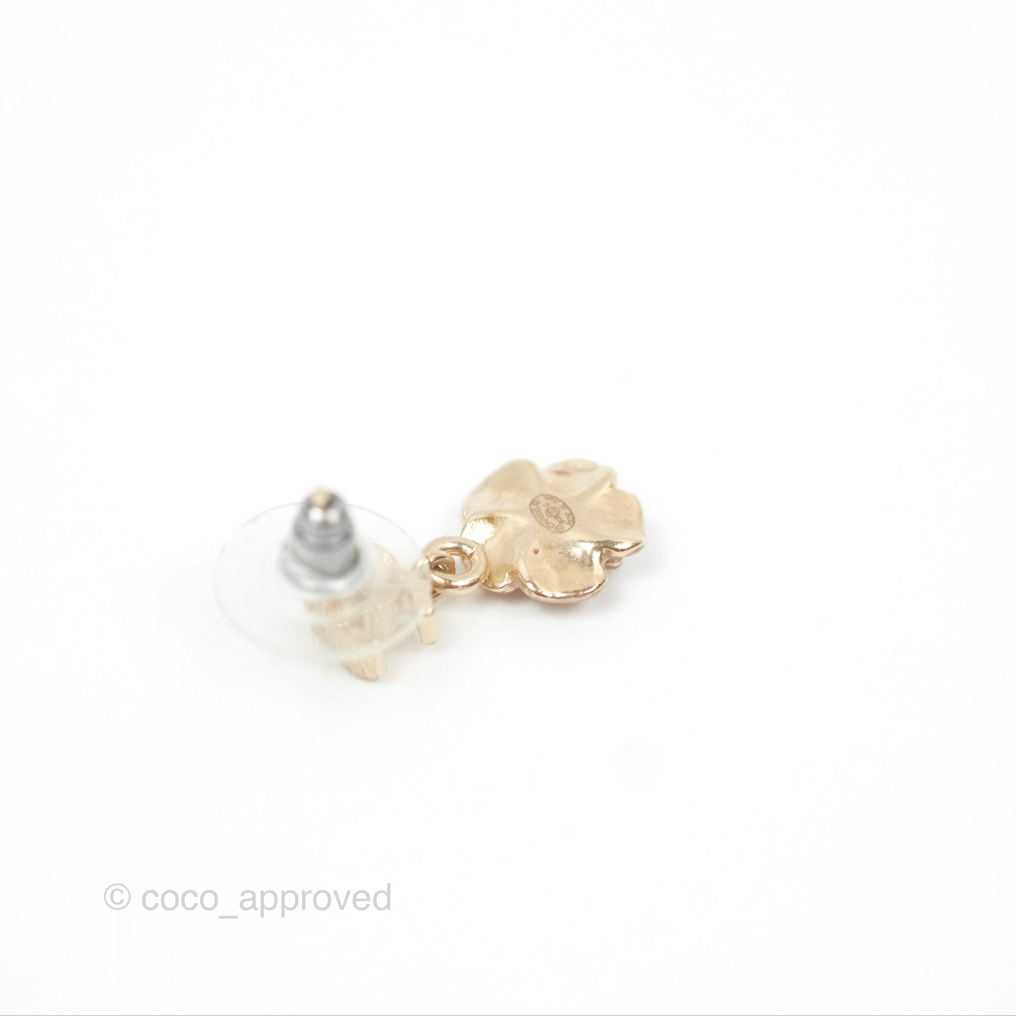 Chanel CC Camellia Drop Earrings - Gold Tone 13C - Luxury Fashion Jewelry for Women | Perfect for Parties, Weddings & Special Occasions