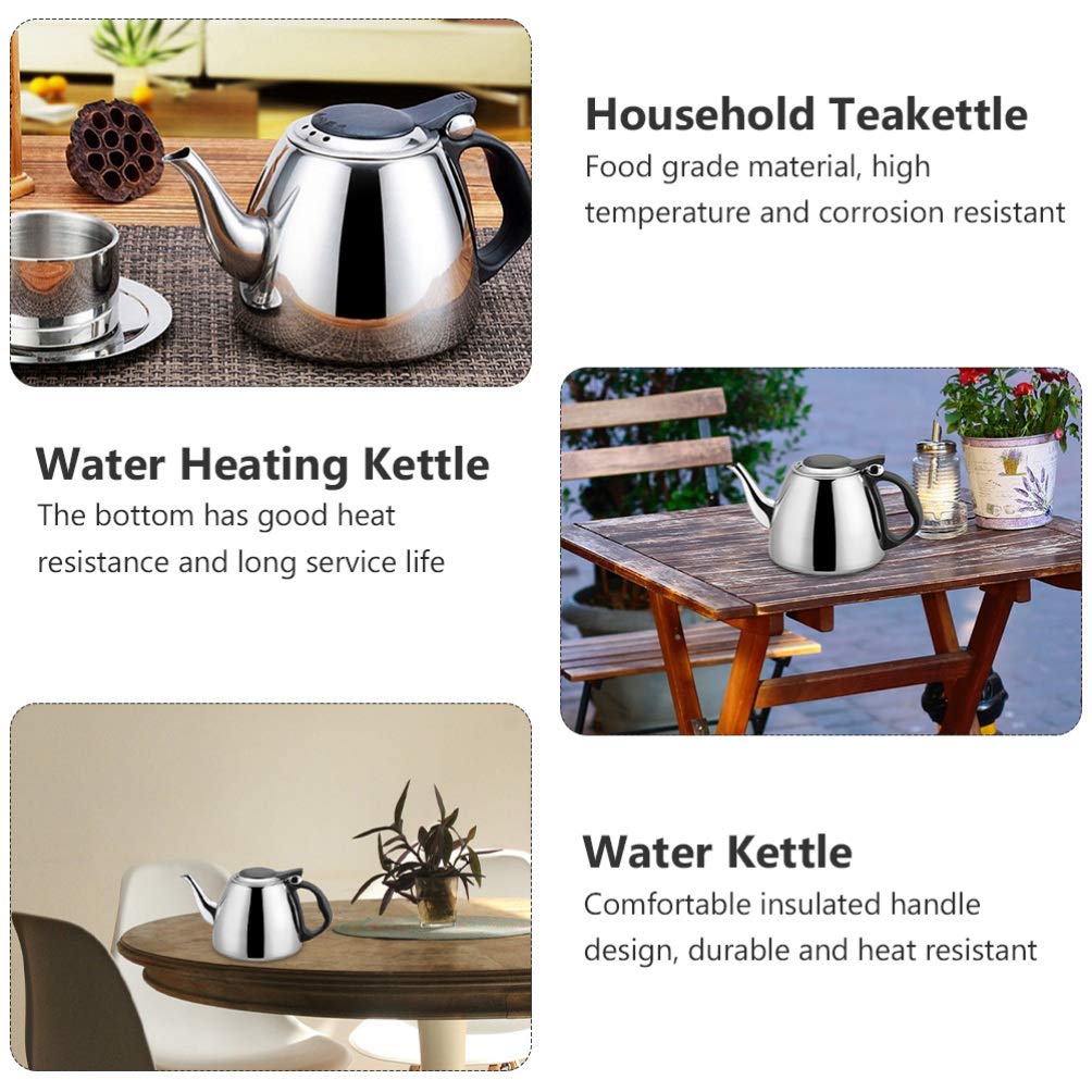 Hemoton 1pc Stainless Steel Whistling Tea Kettle - Large Capacity Stovetop & Electric Water Boiling Pot for Home, Kitchen & Office Use - Durable Metal Teapot for Tea Lovers & Household Essentials