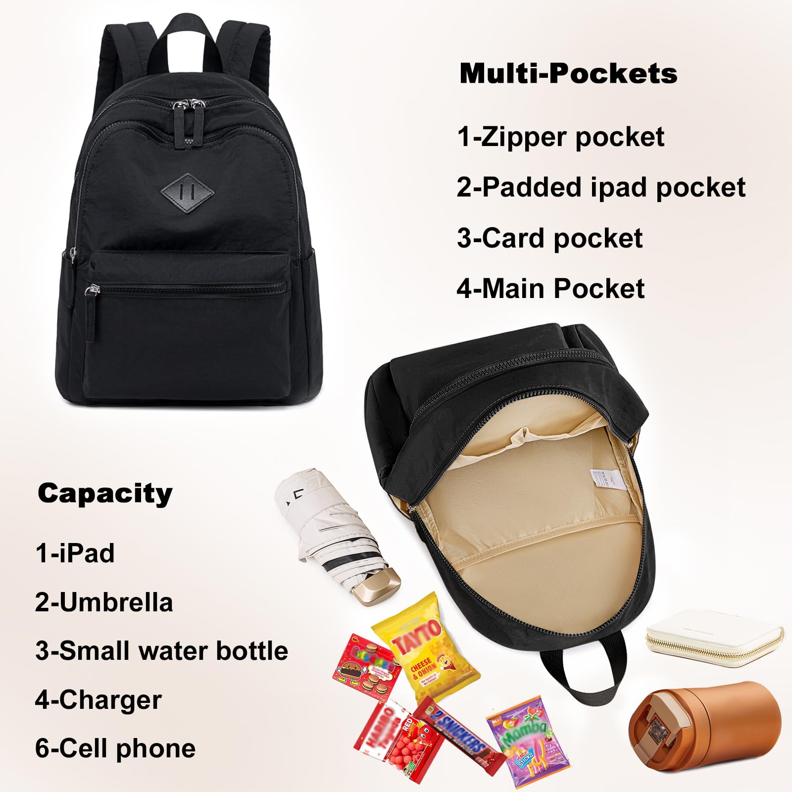 Mini Backpack for Women & Girls - Lightweight Cute Small Backpack Purse, Fashionable Bookbag Daypack for Travel, Shopping, Theme Park & School Use