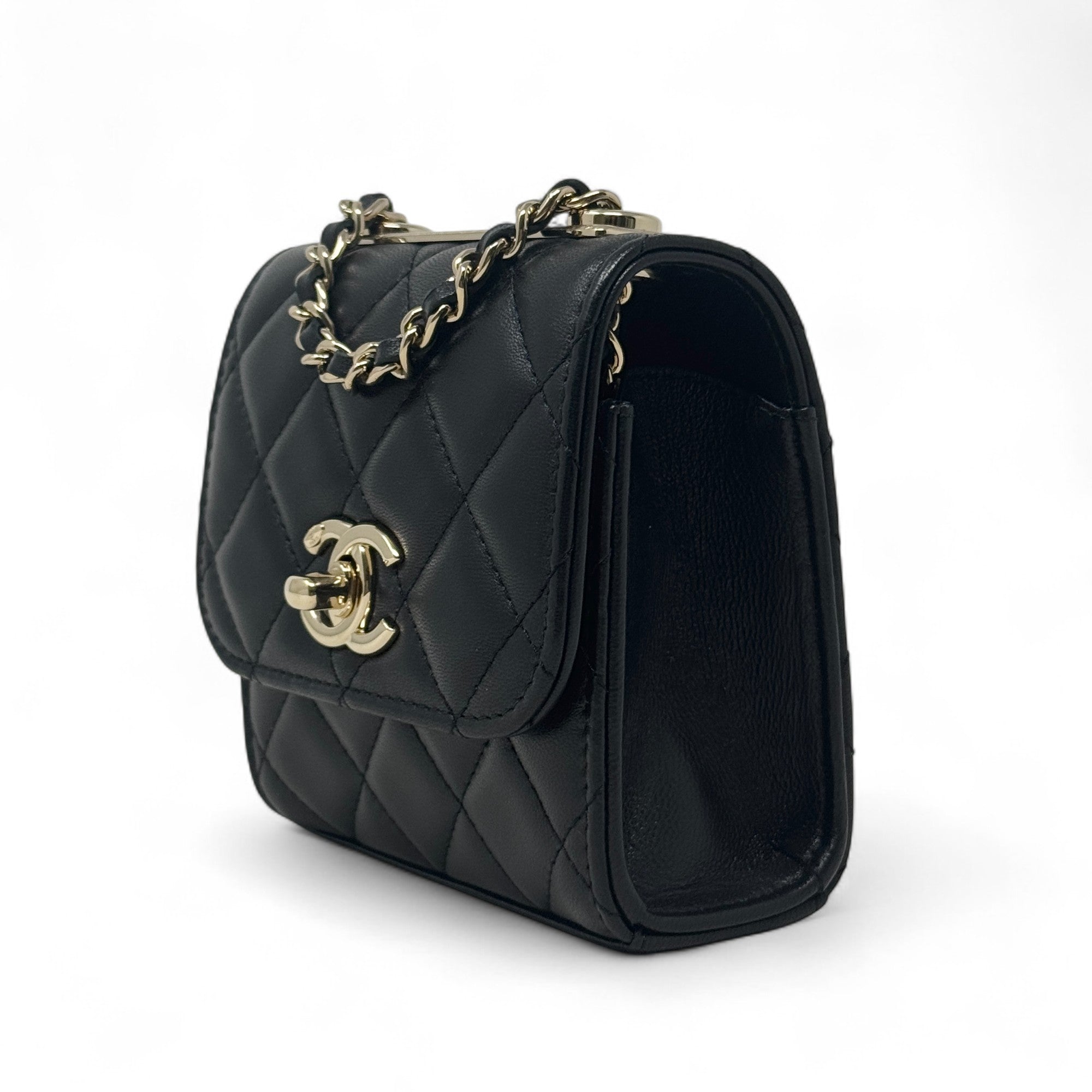 Chanel Black Micro Trendy CC Flap Bag - Luxury Quilted Leather Crossbody Purse for Women | Perfect for Evening Parties, Date Nights & Special Occasions