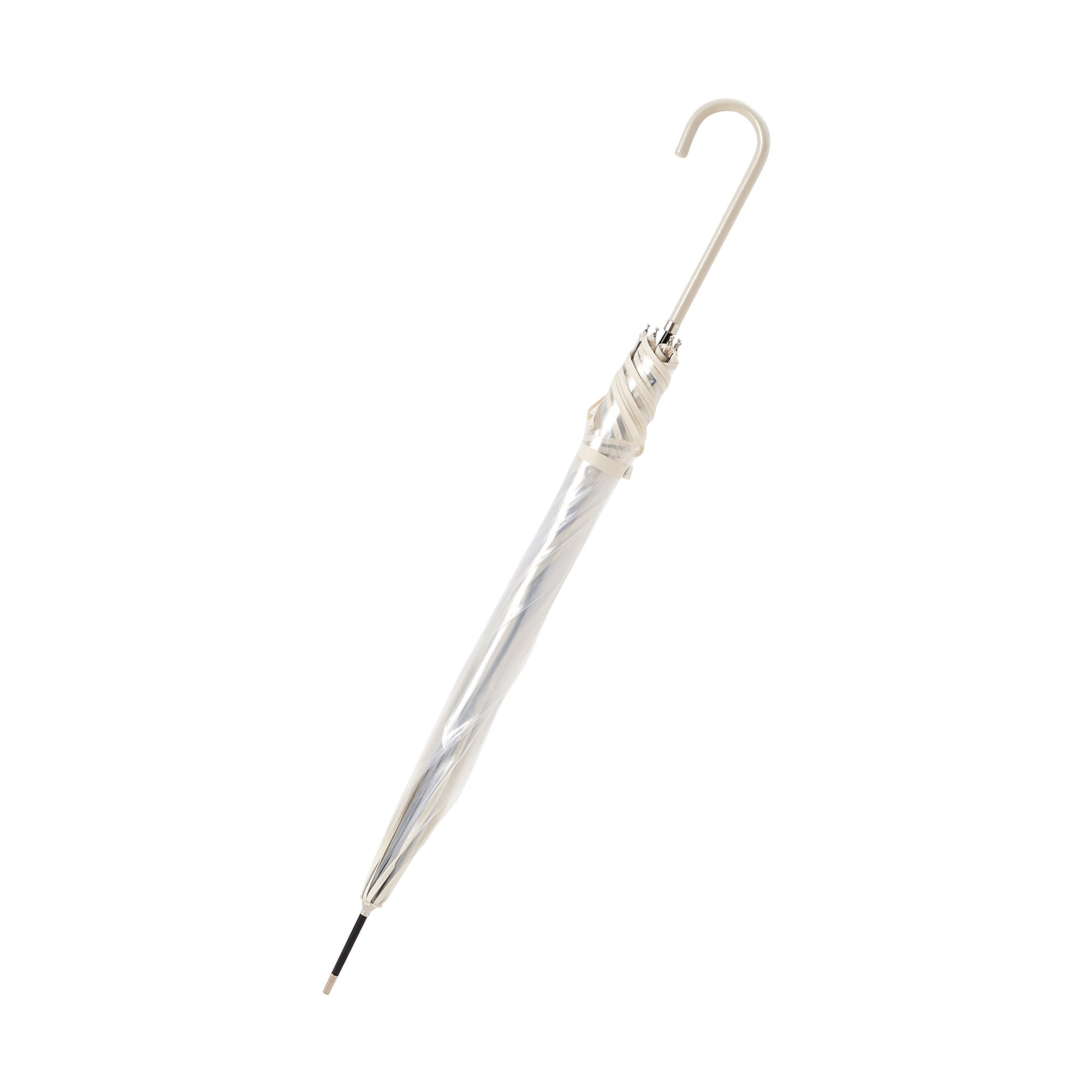 Clear Umbrella with Color Piping - 58 Inch White Windproof Travel Umbrella for Rainy Days, Outdoor Events & Commuting