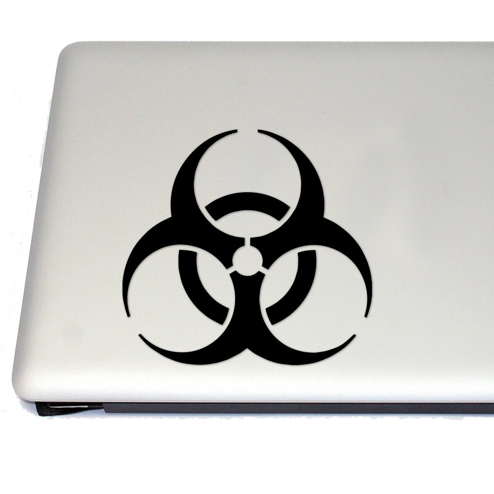 Biohazard Zombie Gaming Vinyl Decal - High-Quality Cosplay & Fan Gear Sticker for Laptops, Cars, Helmets - Perfect for Halloween, Gaming Events & Cosplay (Black)