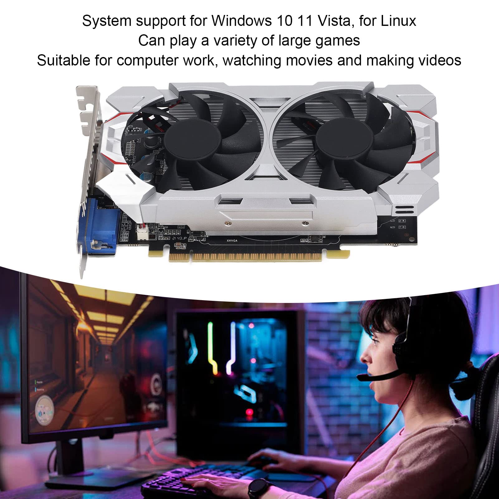 NVIDIA GTX 650 Ti 2GB GDDR5 128-bit PCI Express Graphics Card with DirectX 11 Support - Plug & Play for Windows 10/11/Vista - Ideal for Gaming, Video Editing & Home Theater PCs