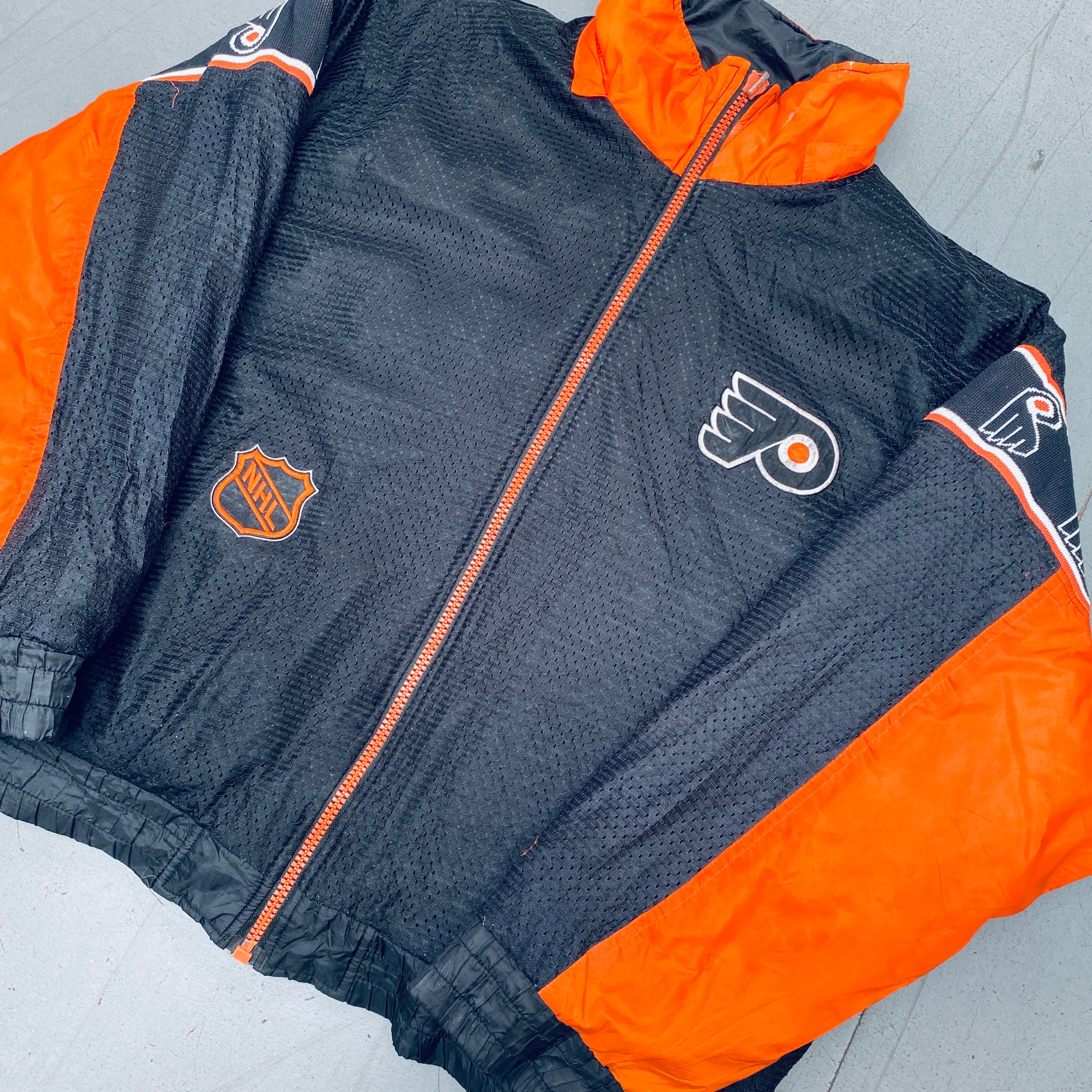 Philadelphia Flyers 1990s Reversible Full-Zip Hockey Jacket - Vintage NHL Fan Gear, XL/XXL - Perfect for Game Day & Retro Sports Fashion