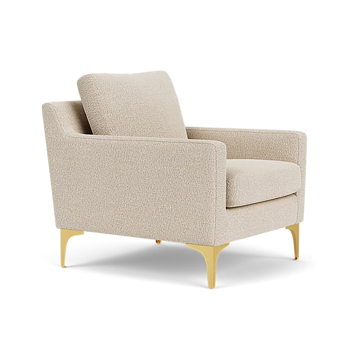 Astha Boucle Armchair - Modern Velvet Accent Chair for Living Room, Bedroom & Office - Soft Upholstered Lounge Chair with Solid Wood Legs - Stylish Home Decor for Cozy Reading Nook & Relaxation