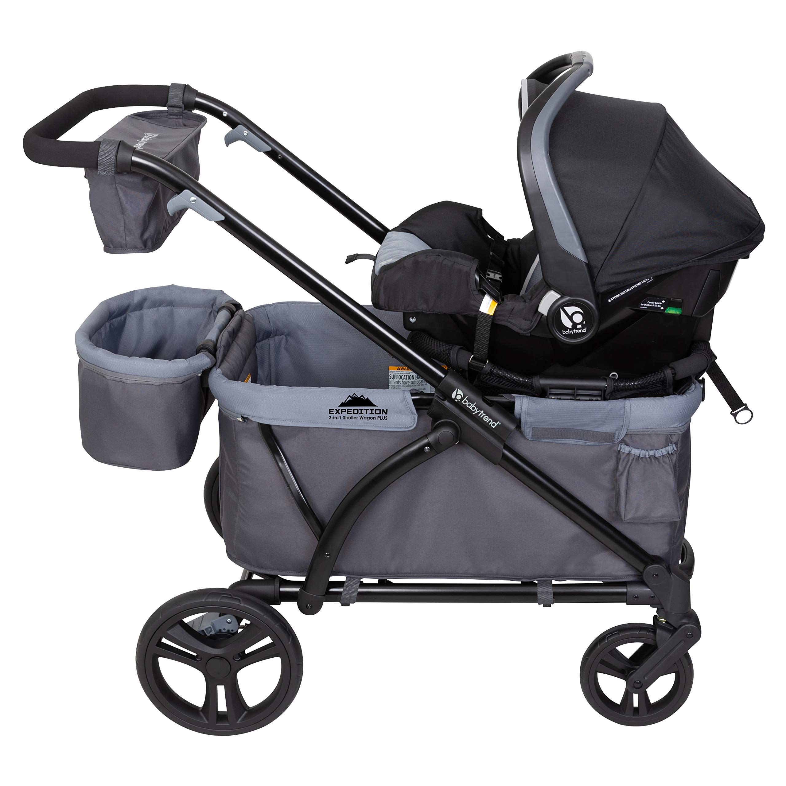 Baby Trend Expedition 2-in-1 Stroller Wagon PLUS - Ultra Grey | Convertible Stroller & Wagon for Kids | Perfect for Park Outings, Beach Trips & Family Adventures