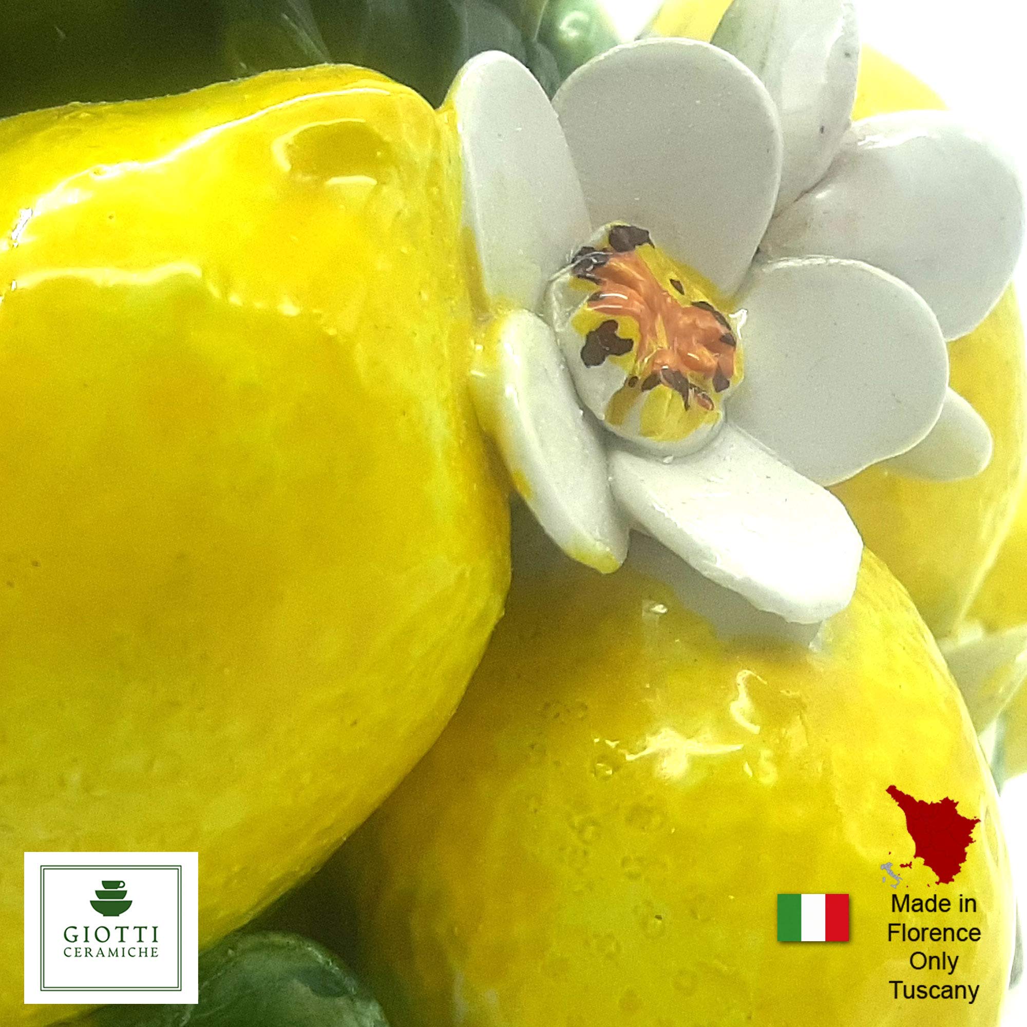 Handmade Italian Ceramic Candle Holder with Lemon Design - Elegant Table Centerpiece for Dining Room & Kitchen Decor - Authentic Italian Pottery Made in Italy - Perfect for Romantic Dinners, Wedding Decorations, and Home Interior Styling