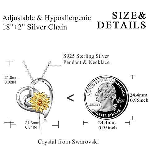 AOBOCO 925 Sterling Silver Flower Necklace for Women - Elegant Crystal Pendant Jewelry, Perfect Birthday Gift for Her, Anniversary Present, Valentine's Day Gift | Ideal for Weddings, Parties & Everyday Wear