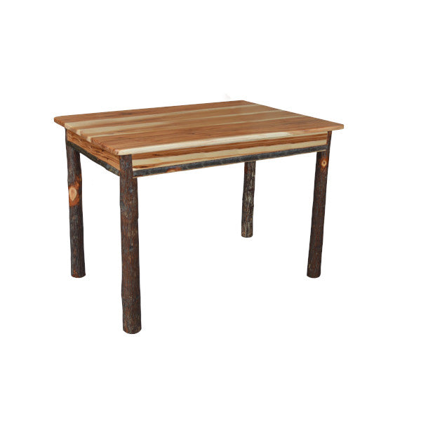 Premium Solid Wood Hickory Farmhouse Dining Table - Rustic Kitchen & Dining Room Furniture for Family Gatherings & Entertaining