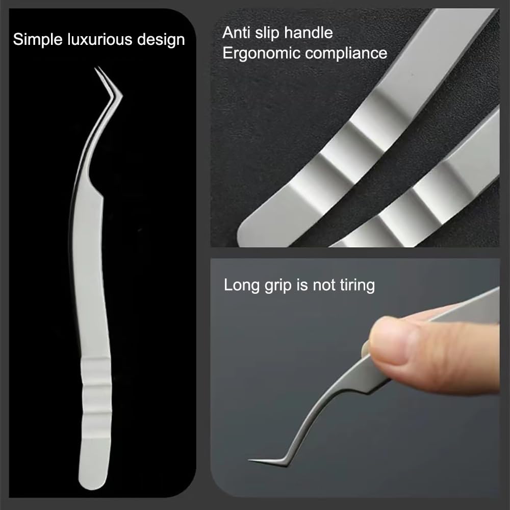 1Pcs Professional Eyelash Extension Tweezers - Volume Isolation & Precise Lash Clips with Nano Technology for Eyelash Blossoming & Grafting (UKR-05 Guifei Tweezers) - Perfect for Salon, Home Use & Professional Lash Artists