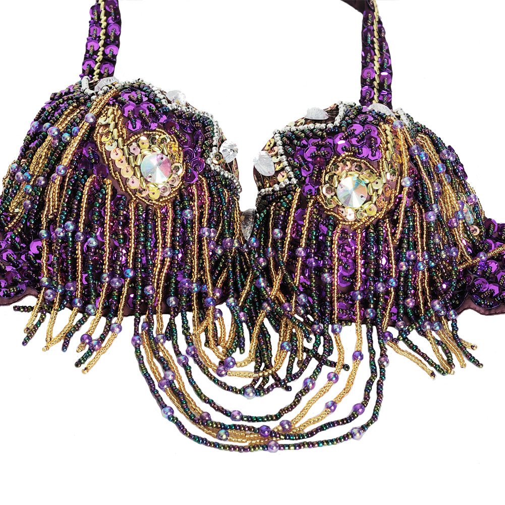 Professional Belly Dance Costume Set for Women - ROYAL SMEELA Belly Dance Bra, Belt & Skirt with Slit | Perfect for Performances, Carnivals & Dance Classes