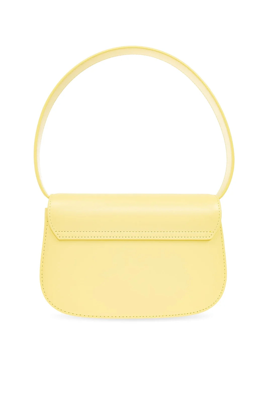 DIESEL 1DR Leather Shoulder Bag for Women - Yellow Crossbody Purse with Plaque Logo - Perfect for Work, Travel & Everyday Use