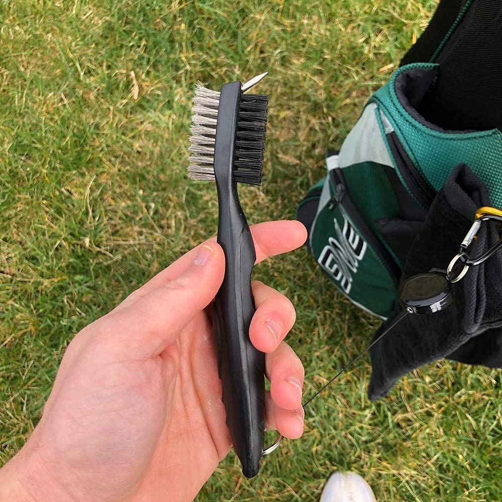 Premium Golf Towel with Clip & Cleaning Brush Set - Durable Microfiber Golf Club Cleaner for Men & Women - Perfect for Golf Bags, Course Play & Equipment Maintenance