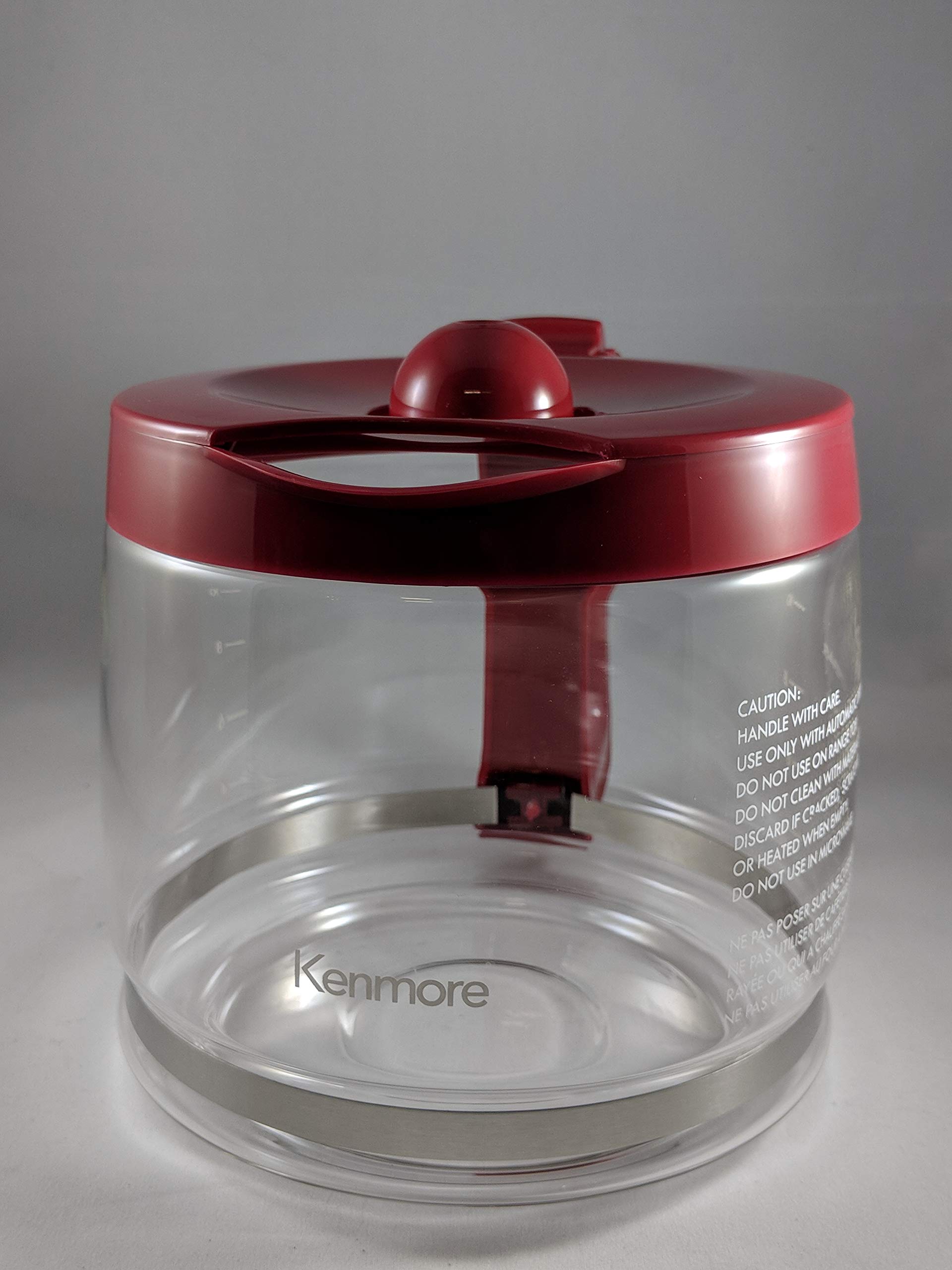 Original Replacement Carafe for Kenmore 100.40707310 Coffee Maker - OEM Compatible Glass Coffee Pot with Red Handle & Lid - Perfect for Home, Office, or Restaurant Use
