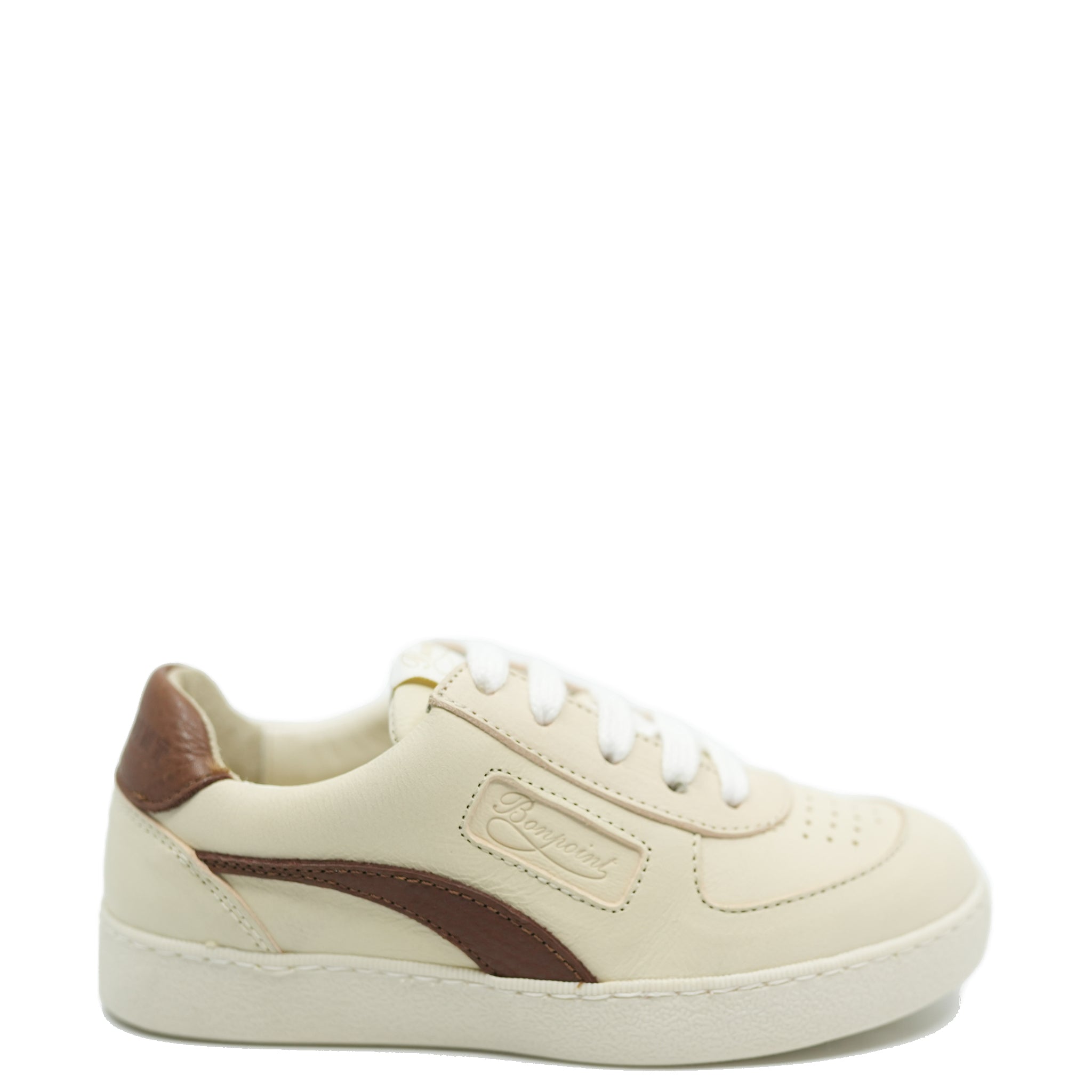 Bonpoint Chocolat Basket Sneakers - Stylish Kids' Leather Sneakers for Boys & Girls | Comfortable Casual Shoes for School, Playground & Everyday Wear