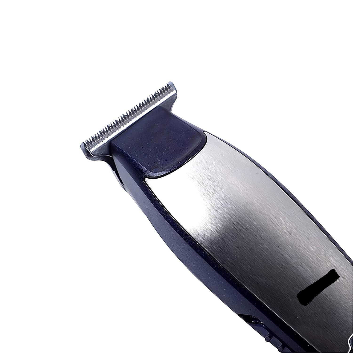 Professional Rechargeable Beard Trimmer & Hair Clipper for Men - Cordless & Corded Dual Use, Silver (Ideal for Home Grooming, Travel & Professional Barbershops)