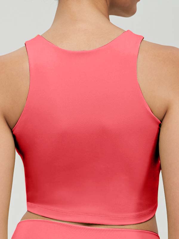 ZASUWA Women's Twist Hollow Out Solid Color Tank Top - Stylish Summer Casual Wear for Beach, Party & Everyday Outfits