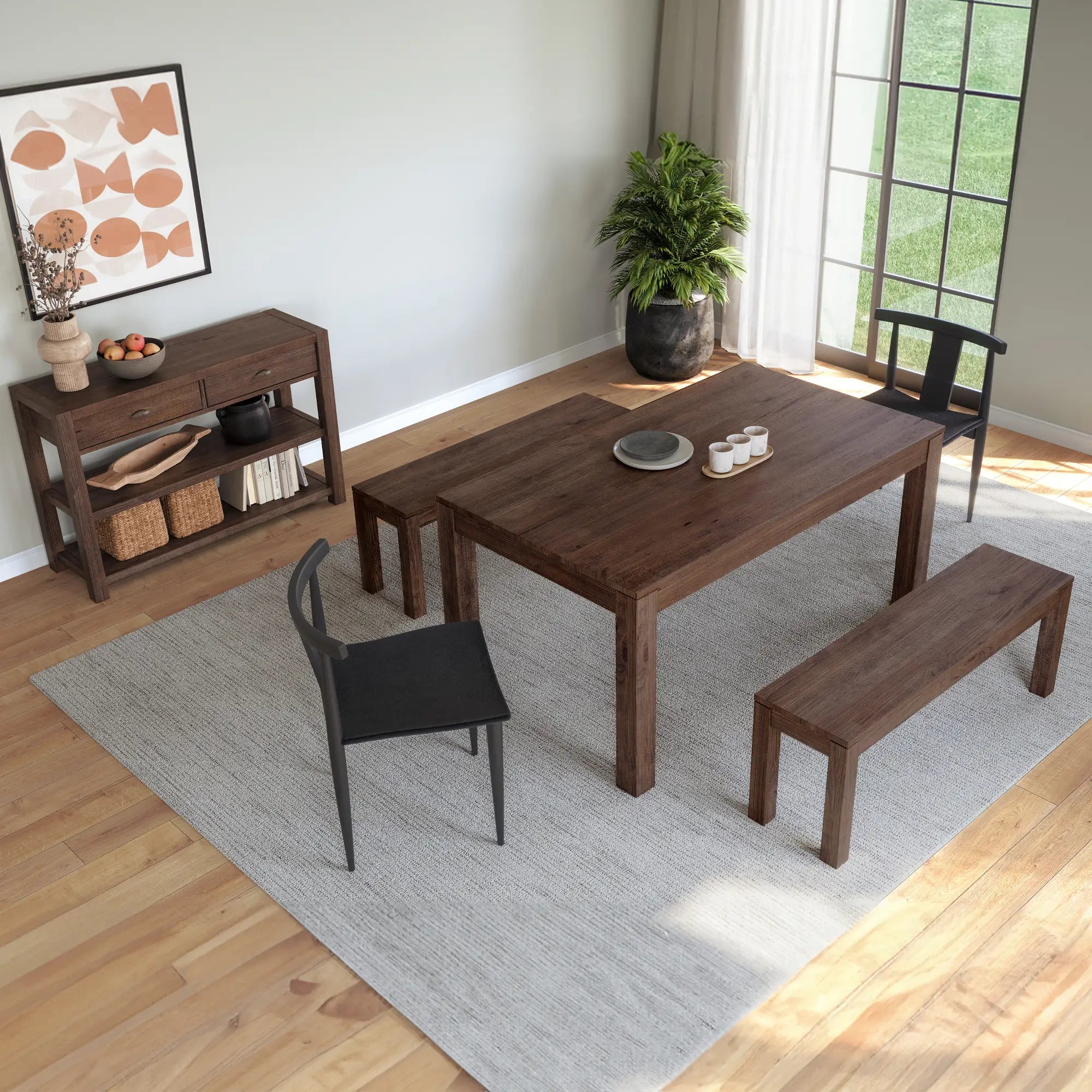 Montauk 4-Piece Dining Set - Modern Outdoor Patio Furniture for Garden, Backyard, and Poolside Relaxation