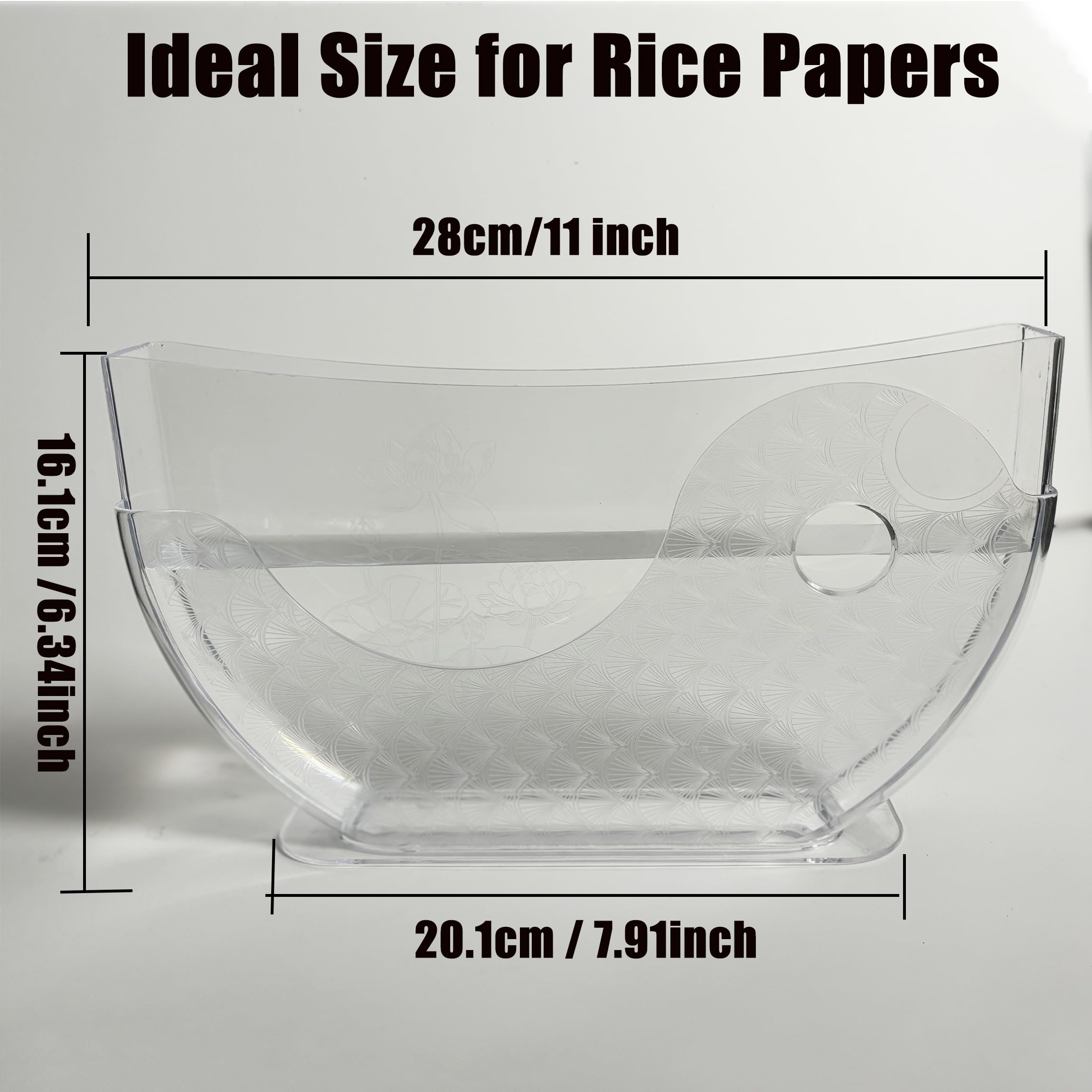 Premium Rice Paper Wrapper Holder Bowl - Sturdy Water Bowl for Vietnamese Spring Rolls & Summer Rolls (1PC) - Perfect for Asian Cooking, Sushi Making & Party Appetizers