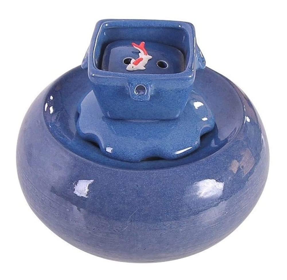 **Ceramic Cat Water Fountain with Silent Pump - Automatic Pet Drinking Fountain for Cats & Small Dogs - Perfect for Home, Office & Travel Use**