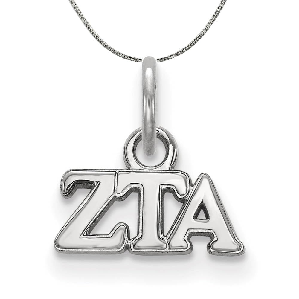 Zeta Tau Alpha Greek Necklace - Sterling Silver Black Bow for Tiny XS Jewelry Gifts