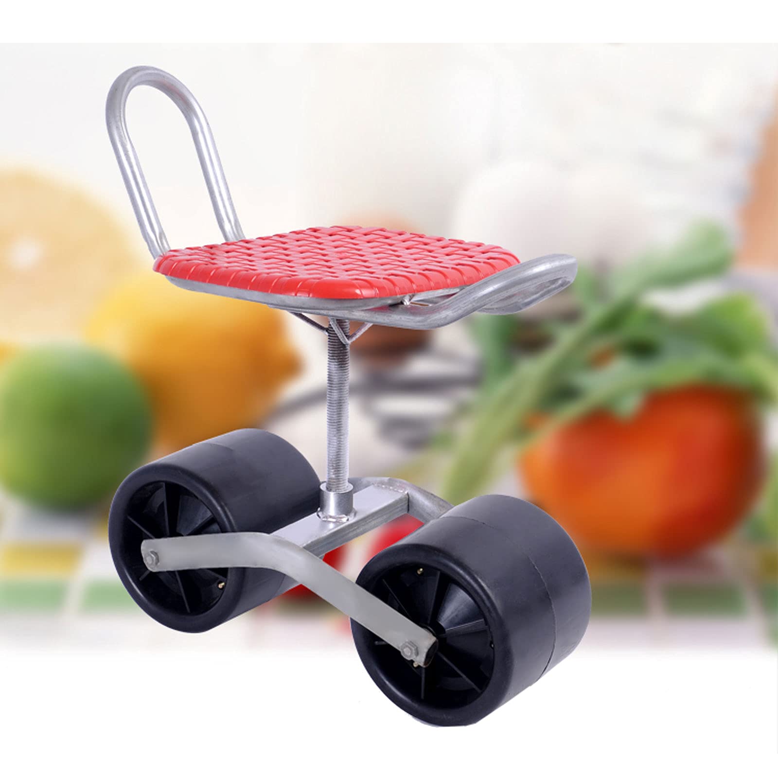 **360° Rotating Gardening Stool with Wheels - Adjustable Height & 200kg Capacity - Portable Rolling Garden Seat Cart for Planting, Weeding & Outdoor Chores**