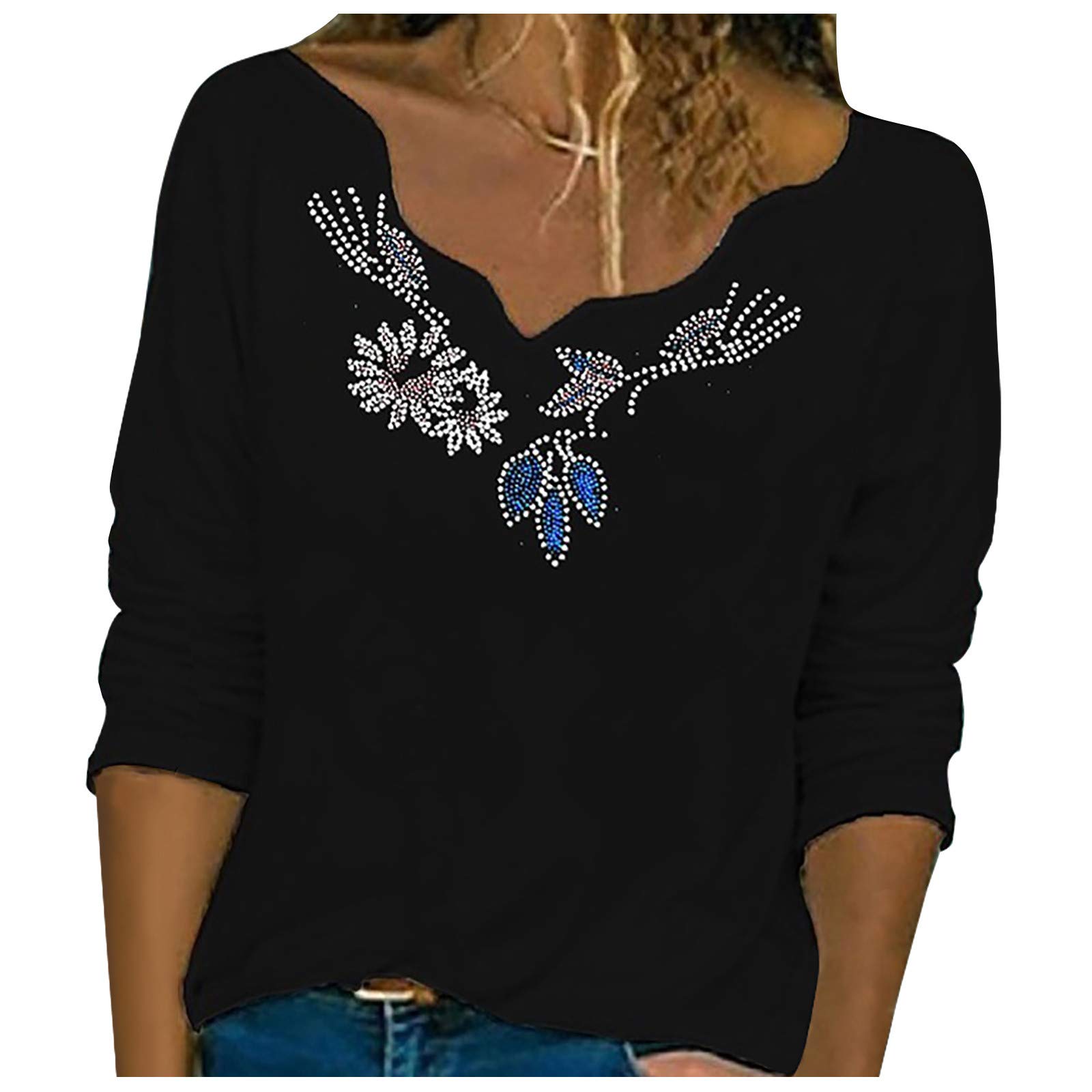 Elegant Women's Lace Top with Embroidery Collar & Long Sleeves - Diamond Pattern Fashion Blouse for Office, Party & Special Occasions