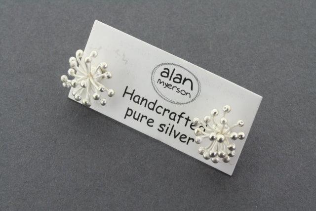 Pure Silver Agapanthus Stud Earrings for Women - Elegant Floral Design for Parties, Weddings & Everyday Wear