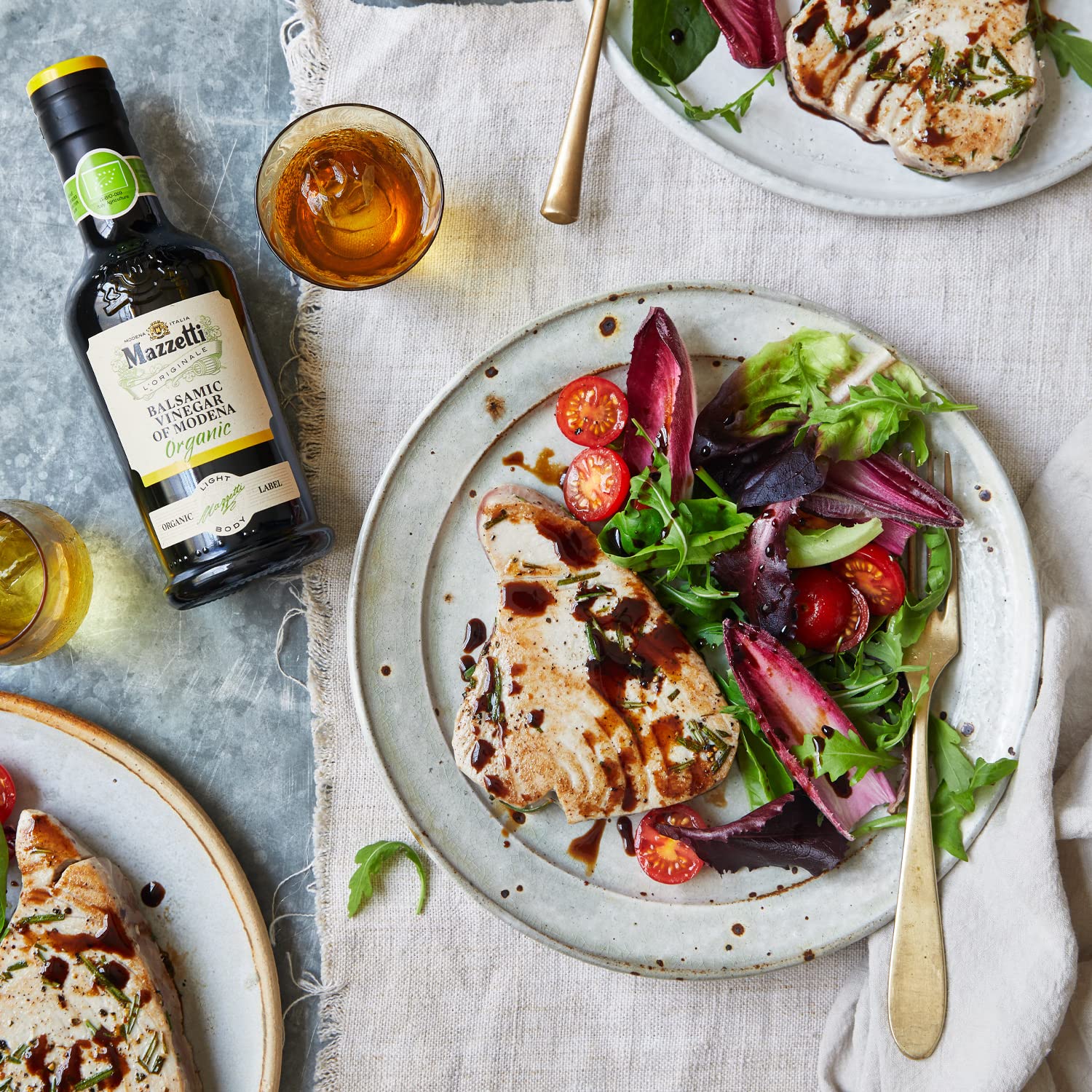 Mazzetti L'Originale Organic Aged Balsamic Vinegar of Modena - 3 Leaf Certified, 8.45 oz - Premium Italian Condiment for Salads, Cheese & Gourmet Cooking
