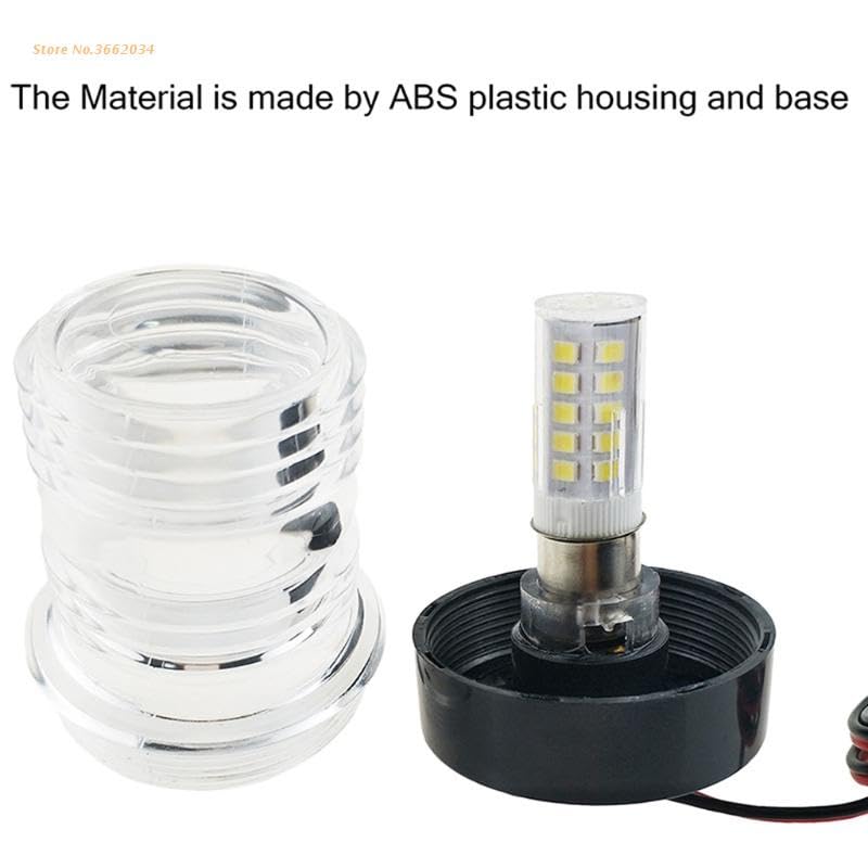12V LED Marine Navigation Anchor Light - 360 Degree All-Round White Waterproof Boat Yacht Lamp for Fishing & Sailing | Perfect for Night Cruising, Docking & Emergency Situations