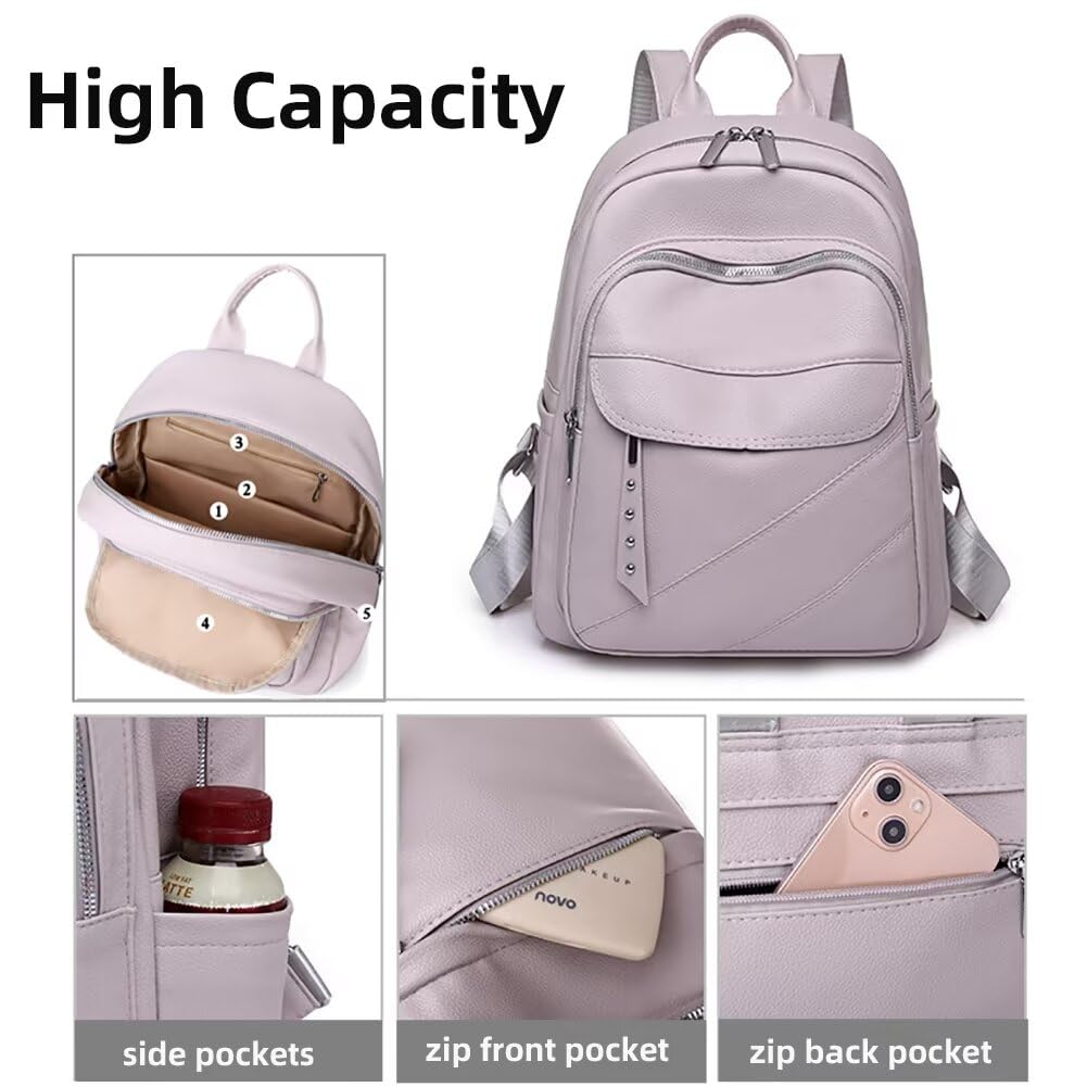 Women's Leather Backpack - Convertible Travel Purse for Daily Use & Outings
