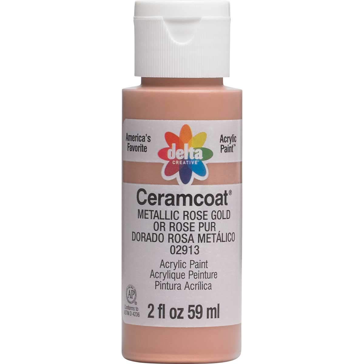 Delta Creative Metallic Rose Gold Acrylic Paint - Premium Craft Paint for DIY Projects, Home Decor, and Art Supplies | Perfect for Canvas, Wood, Ceramics & More