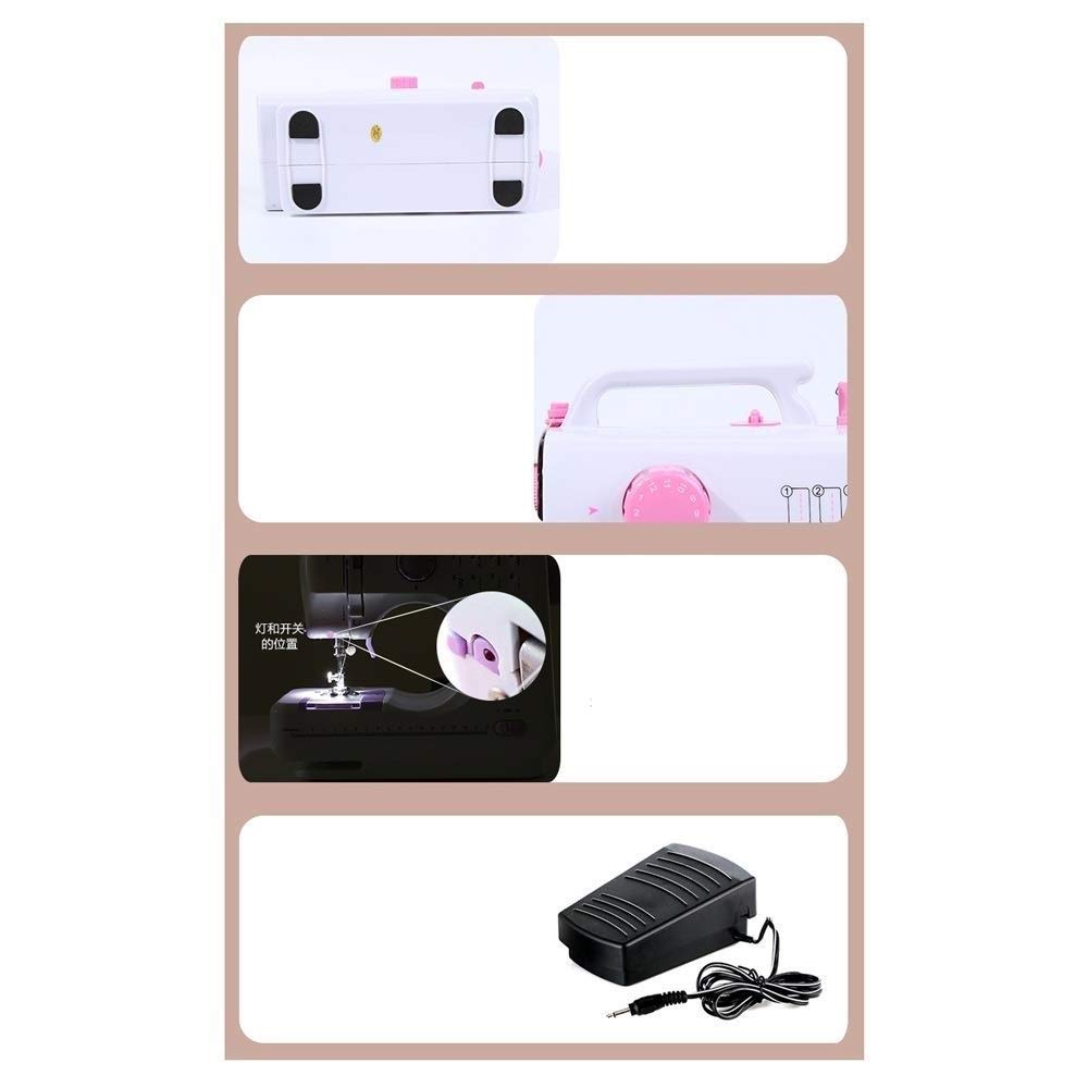 Mini Sewing Machine for Beginners - Portable Handheld Sewing Machine with Light, Extension Table & Adjustable Double Speed - Perfect for DIY Crafts, Clothes Mending, Quilting and Home Use