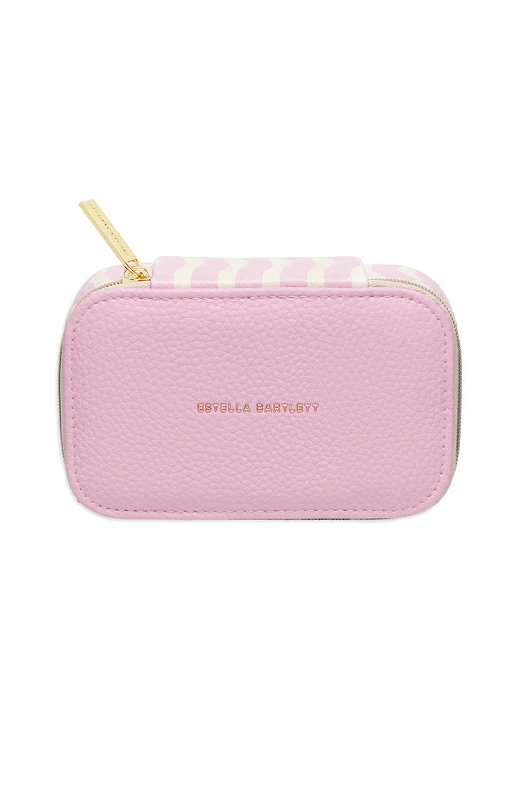 Pink Wiggle Print Mini Jewelry Box - Small Jewelry Organizer for Rings, Earrings & Necklaces - Perfect for Travel, Gifts & Home Decor