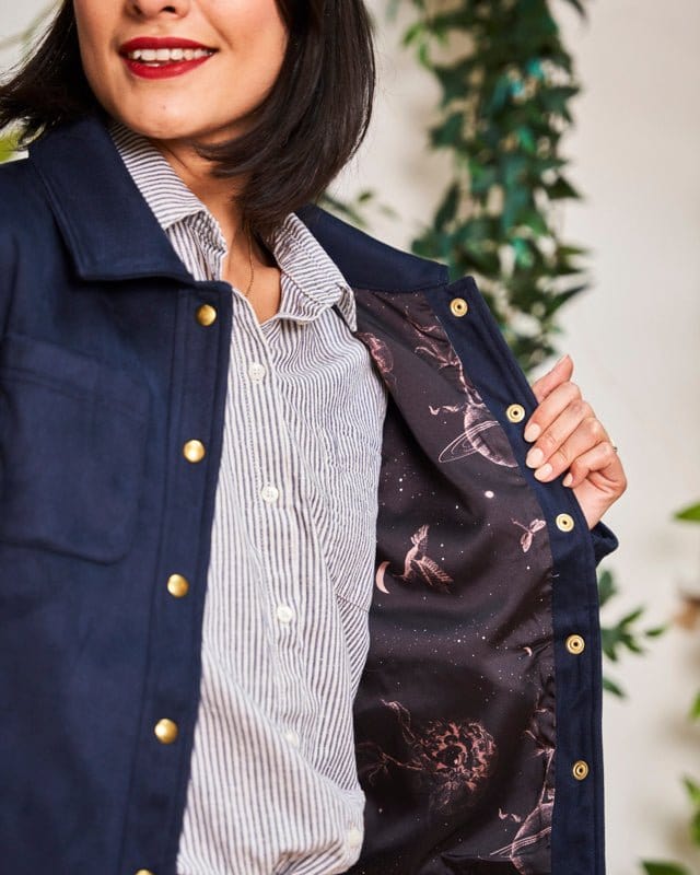 Sustainable Vegan Button Up Jacket for Women - Camille Recycled Blue Denim Shirt | Eco-Friendly Fashion for Casual Outings & Office Wear