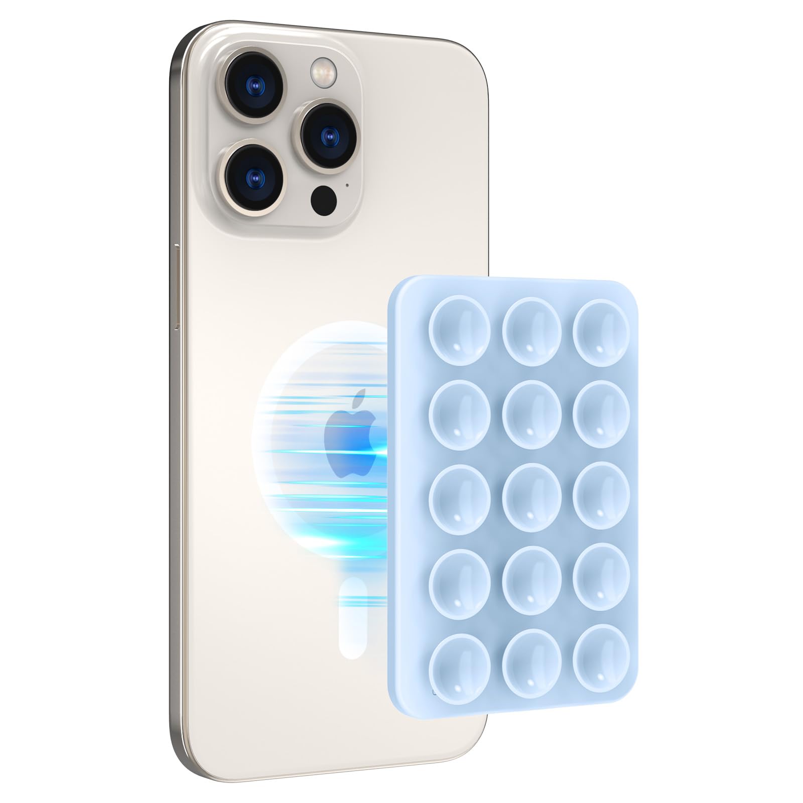 AHASTYLE Magnetic Silicone Suction Phone Case Stand for iPhone 16/15/14/13/12 Series - MagSafe Compatible Shower Phone Holder with Mirror for TikTok Videos, Selfies & Hands-Free Viewing in Car, Kitchen & Bathroom