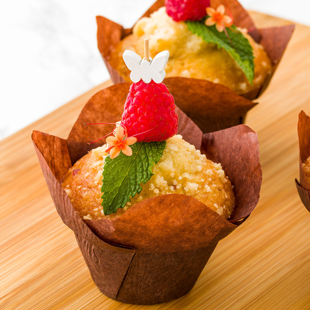 6 oz Daffodil Brown Paper Baking Cups - Greaseproof Muffin Liners (3.25
