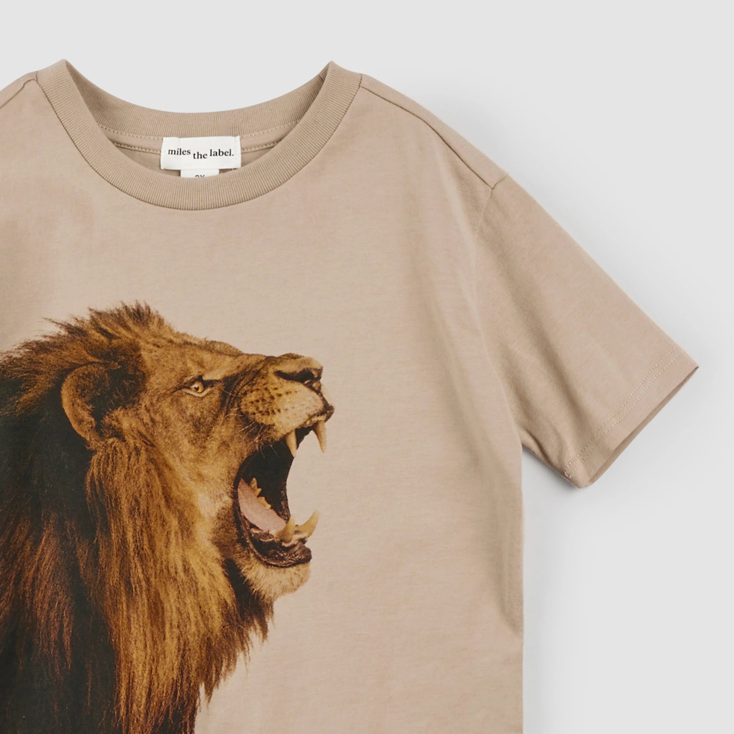 Roaring Lion Graphic Taupe T-Shirt for Men - Soft Cotton Casual Tee for Streetwear & Everyday Outfits