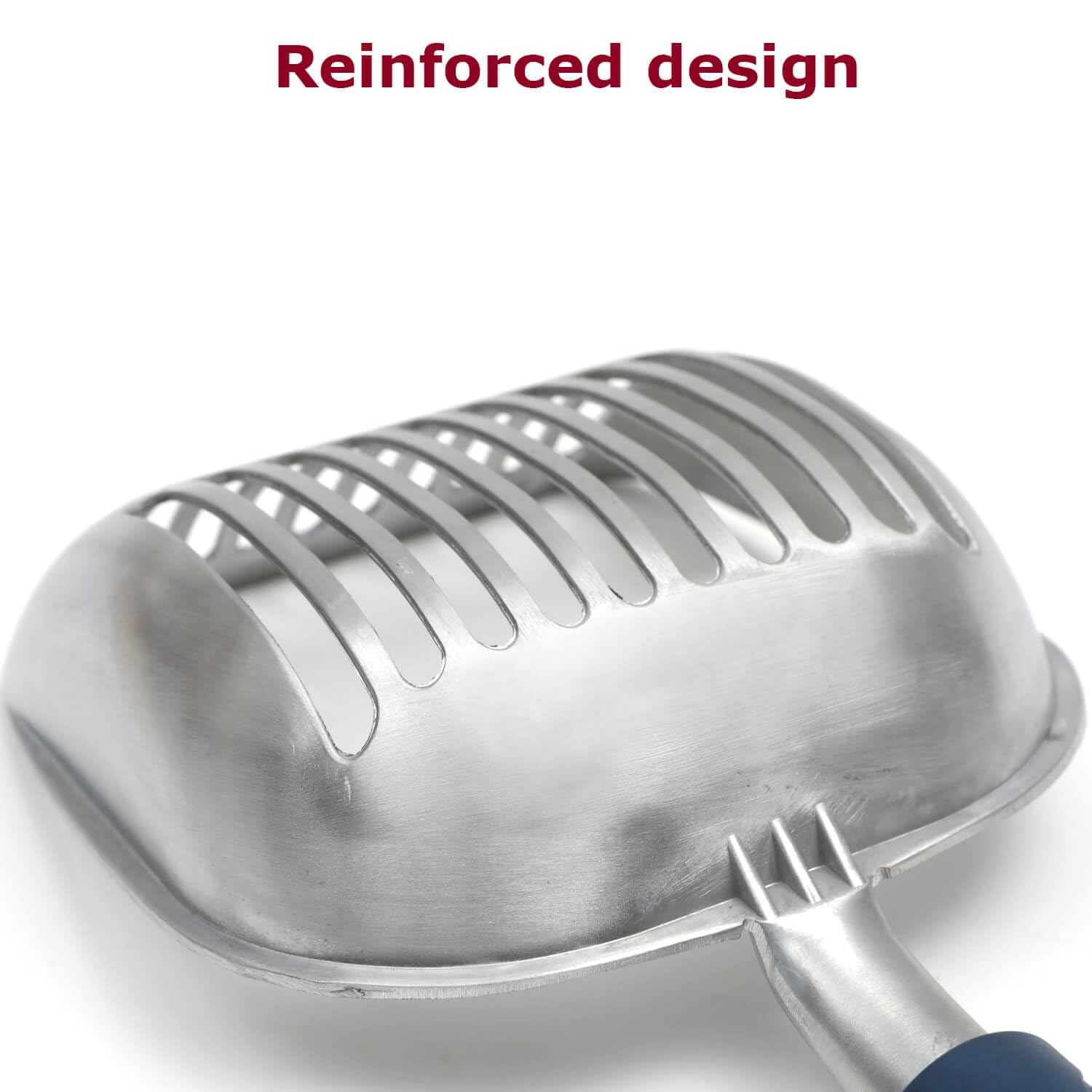 Premium Cat Litter Scoop - Heavy Duty Aluminum Alloy Sifter with Long Handle - Durable Metal Pooper Scooper for Kitty Litter Box - Perfect for Deep Cleaning & Easy Waste Removal
