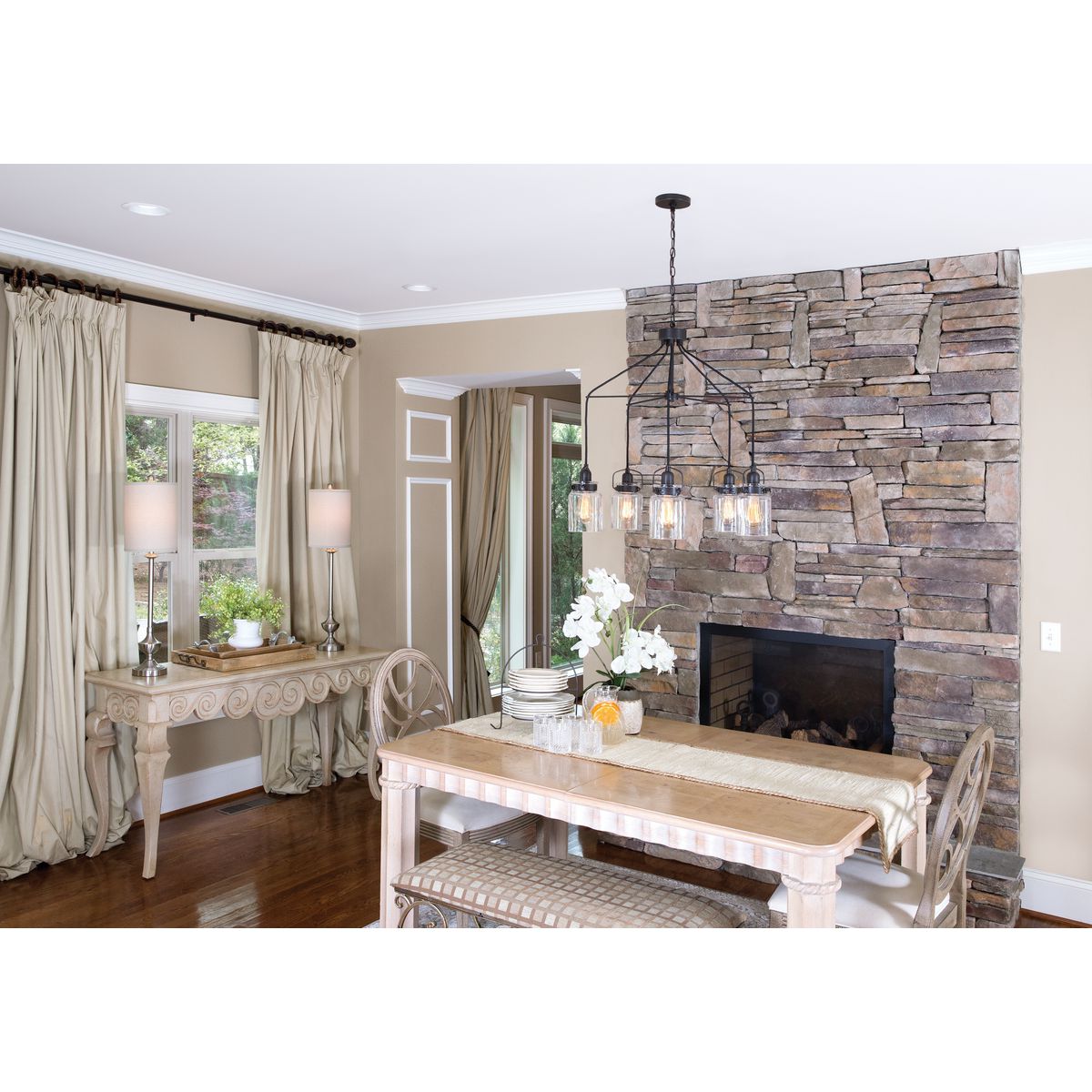 Calhoun Collection Five Light Chandelier - Elegant Crystal Ceiling Light Fixture for Dining Room, Bedroom & Living Room Decor