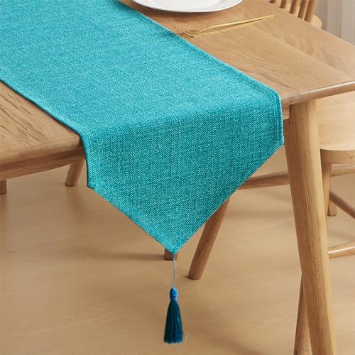 Lake Blue-faux Linen-tassels