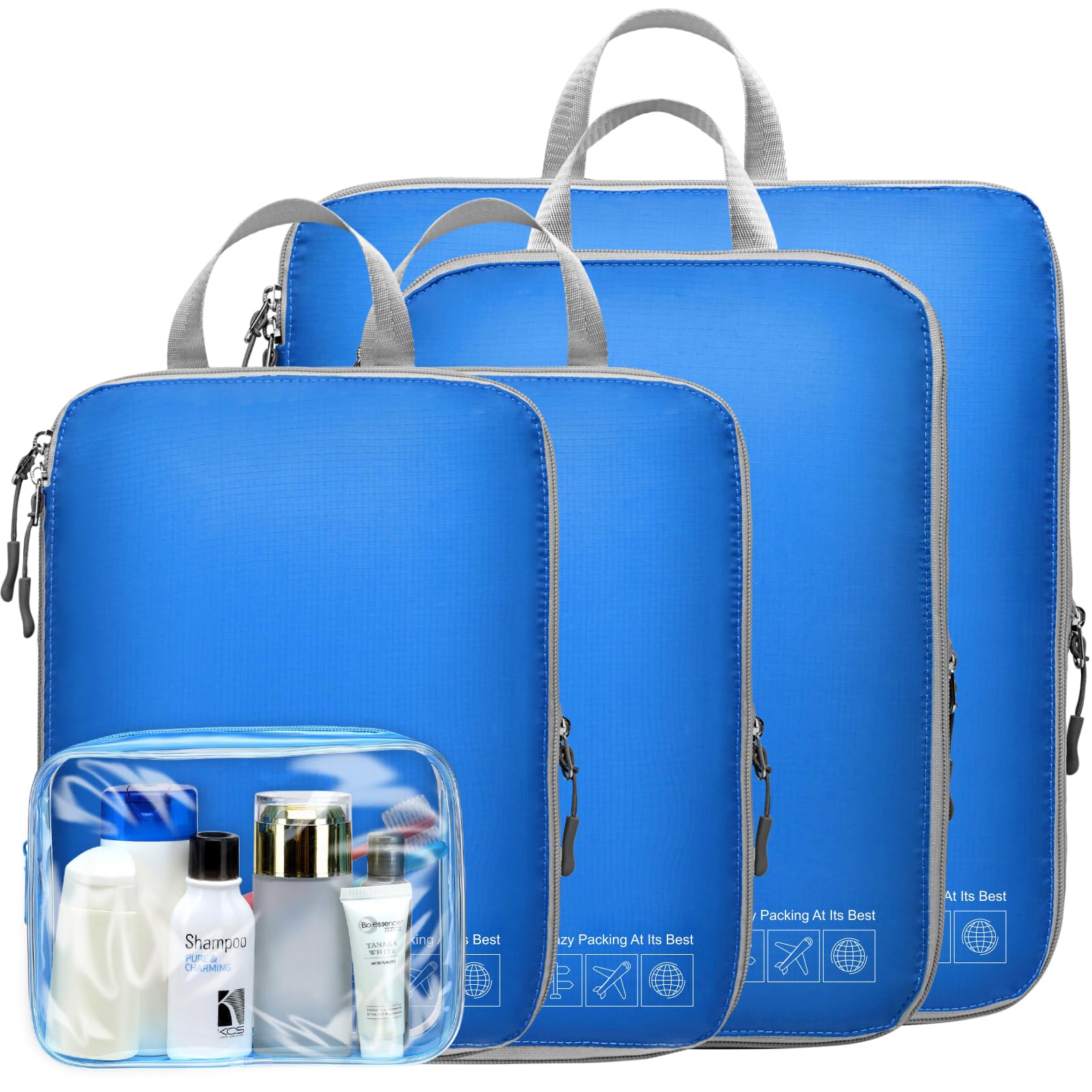Cambond Compression Packing Cubes for Travel - Lightweight Luggage Organizer Bags for Women | Perfect for Carry-On Suitcases & Weekend Getaways