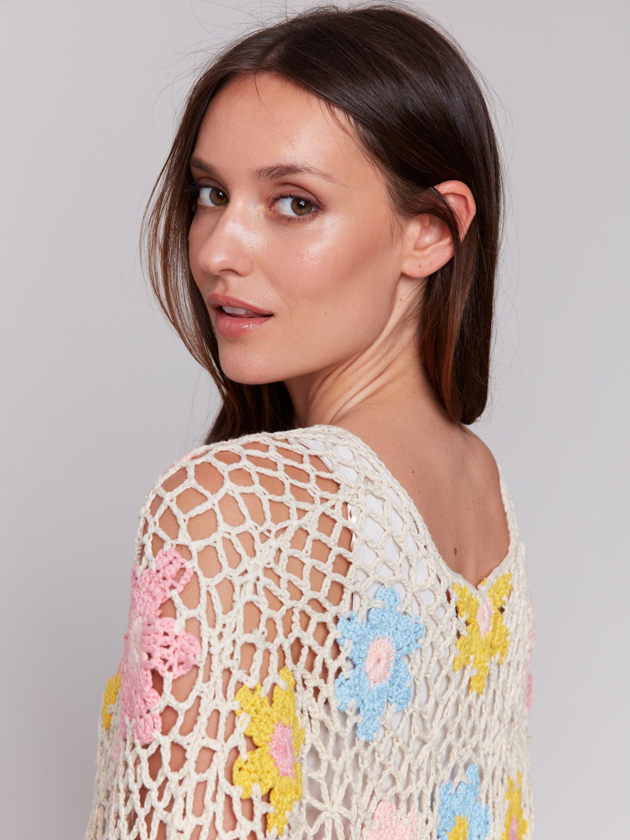 Handmade Floral Crochet Top for Women - Breathable Natural Cotton Summer Blouse - Perfect for Beach, Vacation & Boho Fashion Outfits