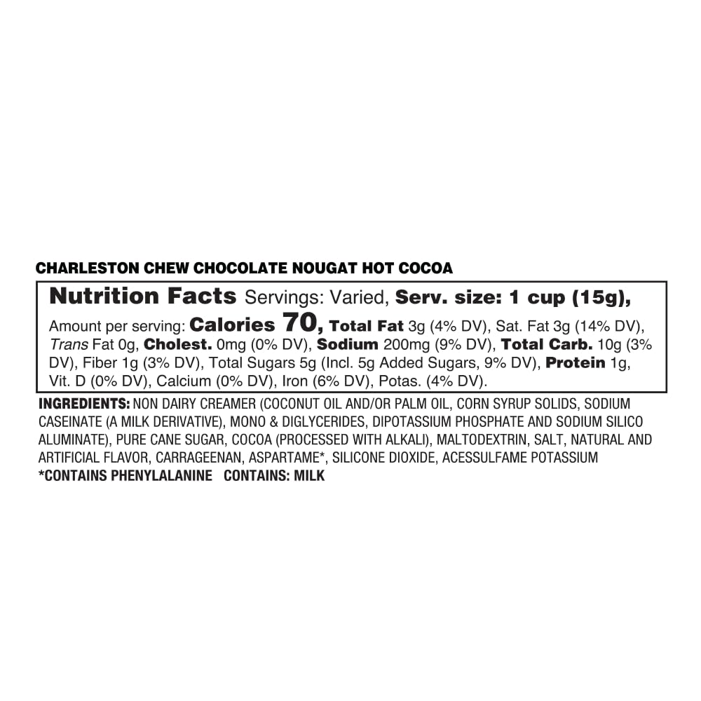 Charleston Chew Chocolate Flavored Hot Chocolate Pods - 72 Count (6 Packs of 12) | Compatible with Keurig 2.0 K-Cup Brewers | Rich Candy Cocoa Mix for Office, Home & Holiday Gifts