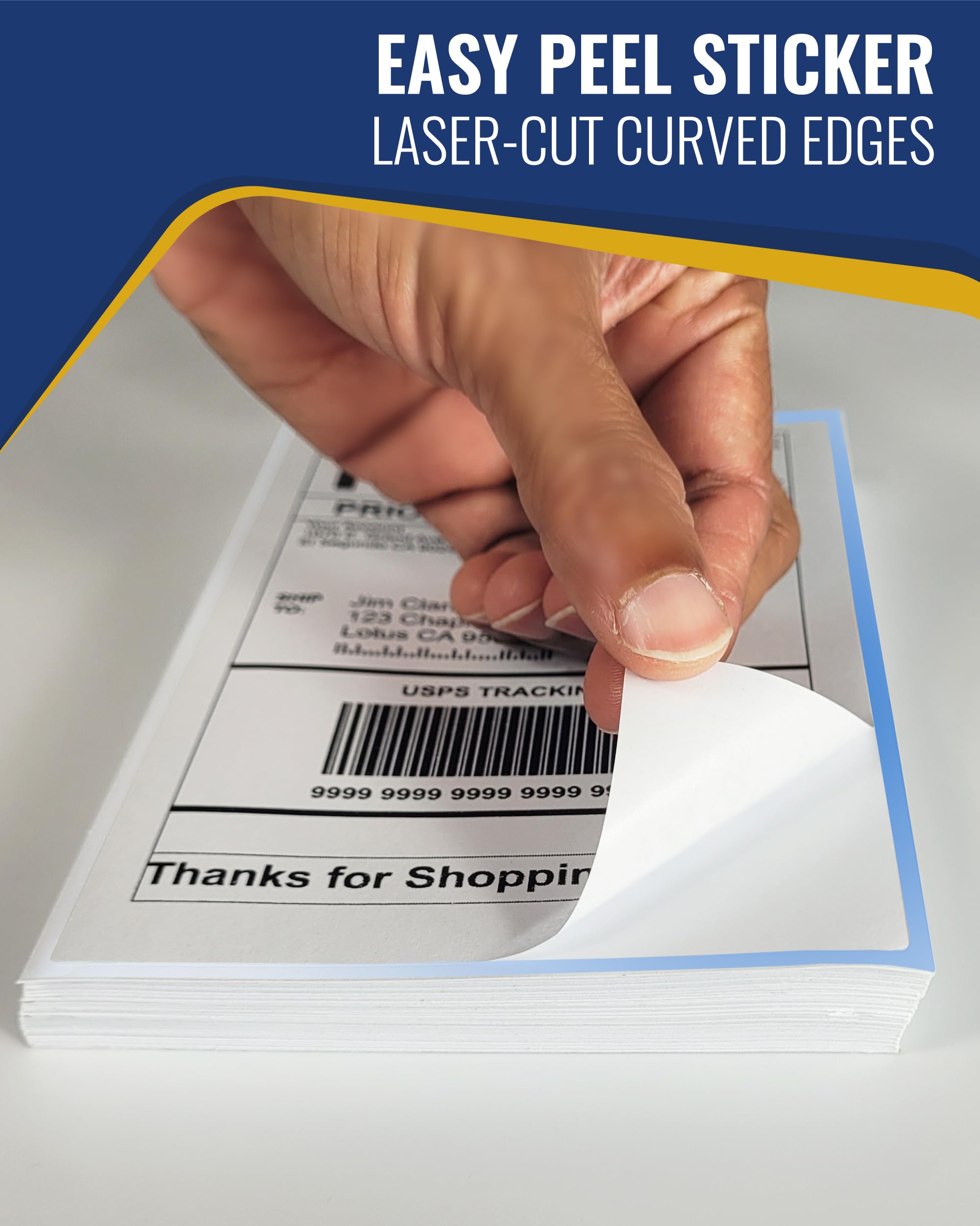 4x6 Inch Shipping Labels for Inkjet & Laser Printers - 250 Count White Opaque Mailing Stickers | Perfect for USPS, UPS, FedEx Packages & E-commerce Shipping