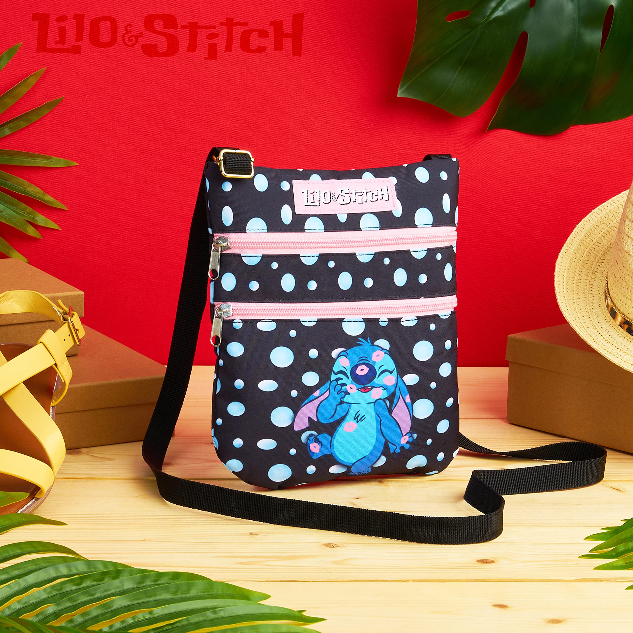 Disney Lilo & Stitch Crossbody Bag for Girls - Cute Black Shoulder Purse for School, Travel & Cosplay | Official Licensed Stitch Backpack Accessory