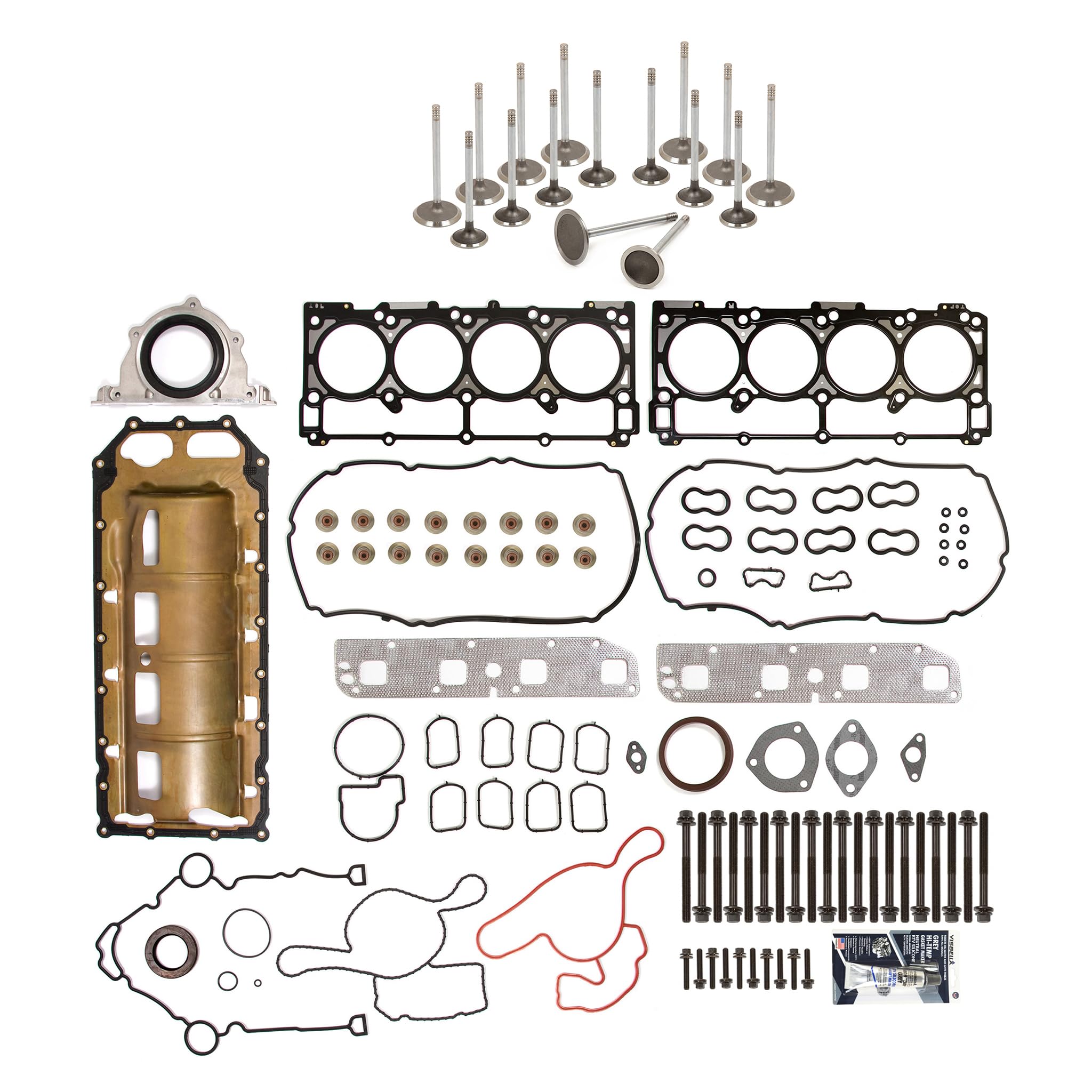 MA-9761301018 Full Gasket Set for Intake & Exhaust Valves - Compatible with 2003-2008 Chrysler Aspen & Dodge 5.7L HEMI V8 Engines | Perfect for Engine Repair & Maintenance