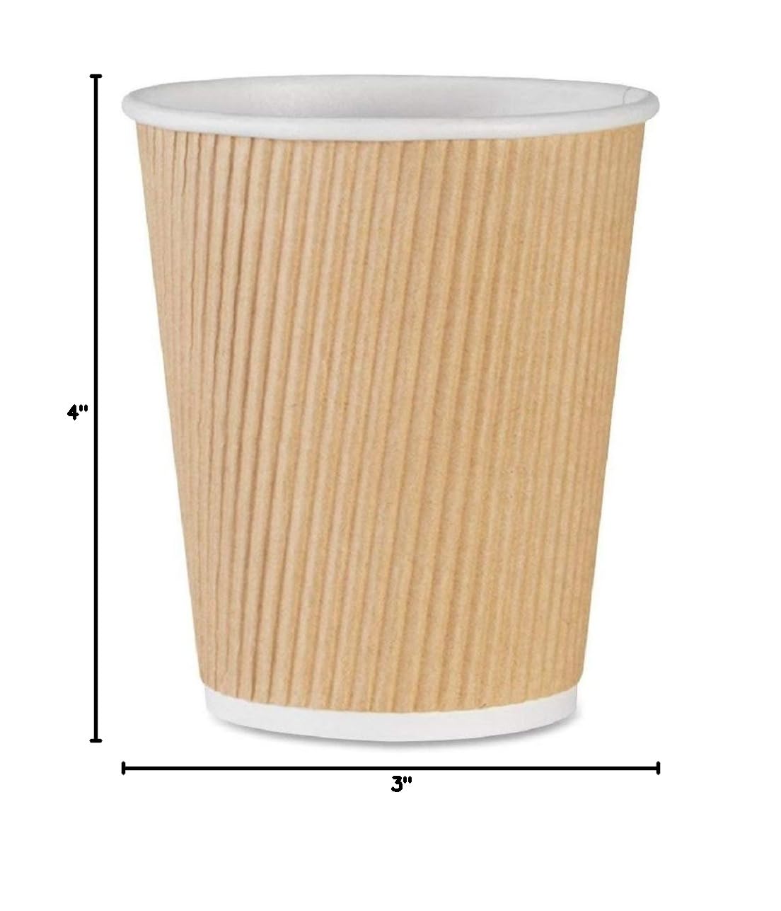 NYHI 150-Pack 8 oz Ripple Kraft Paper Cups - Brown Insulated Disposable Coffee Cups for Hot & Cold Drinks - 3-Layer Rippled Design for Cappuccino, Hot Cocoa, Iced Coffee - Perfect for Cafes, Offices, and Home Use