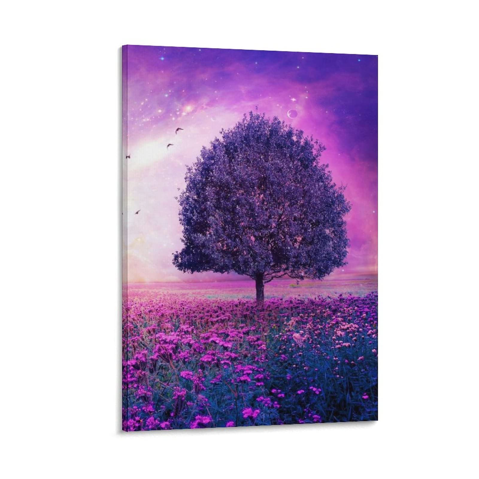 24x36 Inch Poster Frame - Purple Flower Tree Canvas Wall Art for Bedroom & Room Aesthetic, 20x30 Inch (50x75cm) Wall Paintings - Perfect for Home Decor, Gifts & Office Wall Art